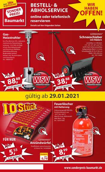 Prospekte Sonderpreis-Baumarkt - 29.1.2021 - 5.2.2021.