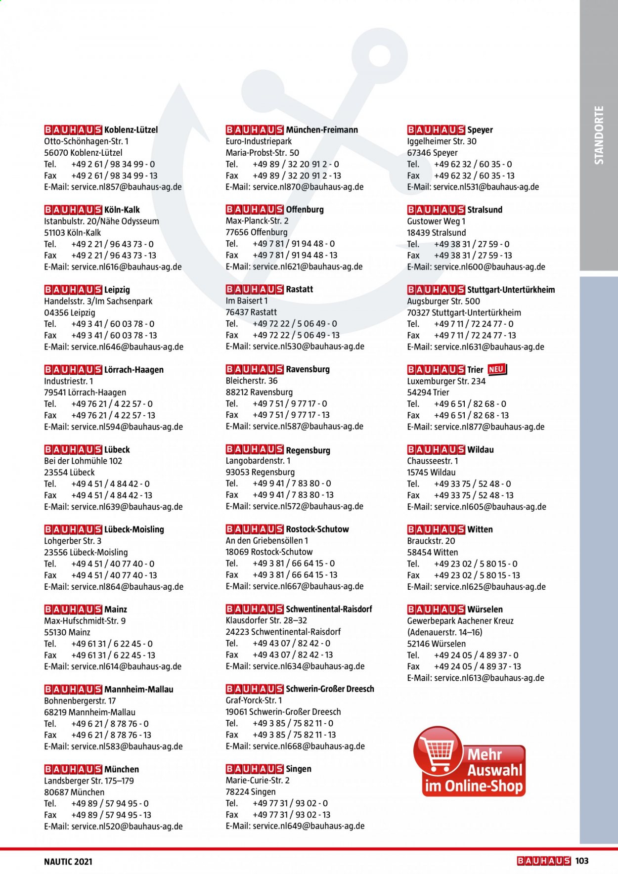 Bauhaus Prospekte  - 30.01.2021 - 31.12.2021. Seite 103