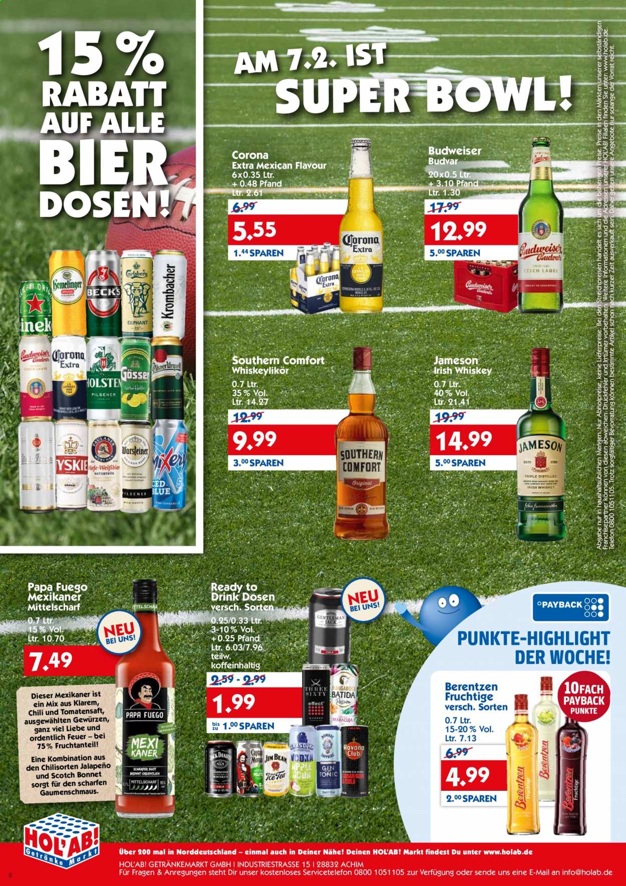Hol'ab! Getränkemarkt Prospekte  - 1.02.2021 - 6.02.2021. Seite 8