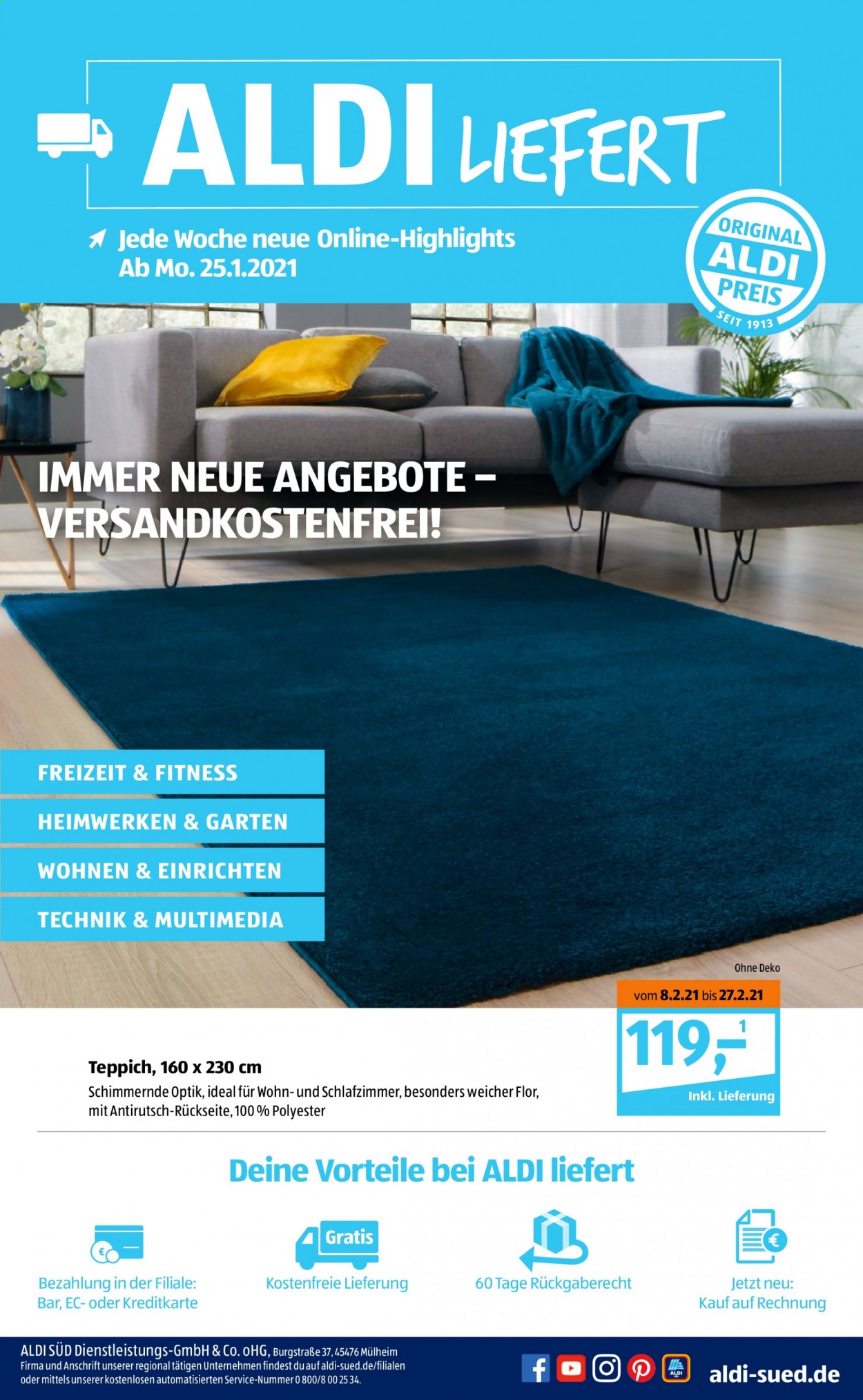 thumbnail - Prospekte ALDI SÜD - Produkte in Aktion - Teppich. Seite 1.