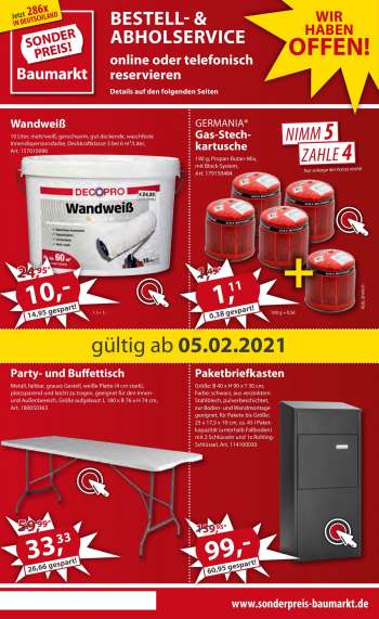 Prospekte Sonderpreis-Baumarkt - 5.2.2021 - 12.2.2021.