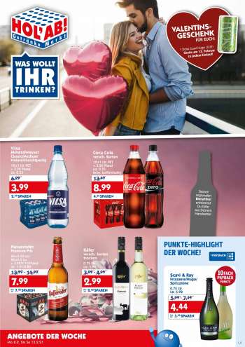 Prospekte Hol'ab! Getränkemarkt - 8.2.2021 - 13.2.2021.