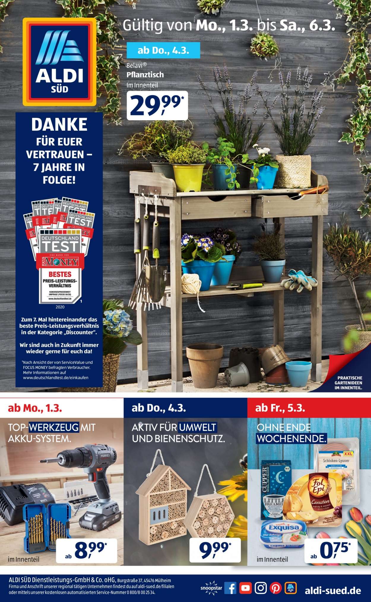 ALDI SÜD Prospekte  - 1.03.2021 - 6.03.2021. Seite 1