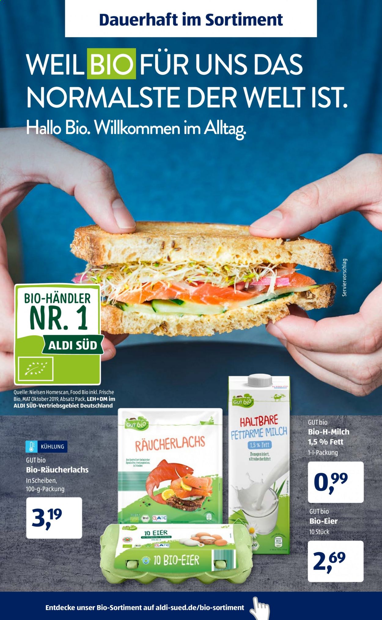 thumbnail - Prospekte ALDI SÜD - 1.03.2021 - 6.03.2021 - Produkte in Aktion - Räucherlachs, Milch, Eier. Seite 2.