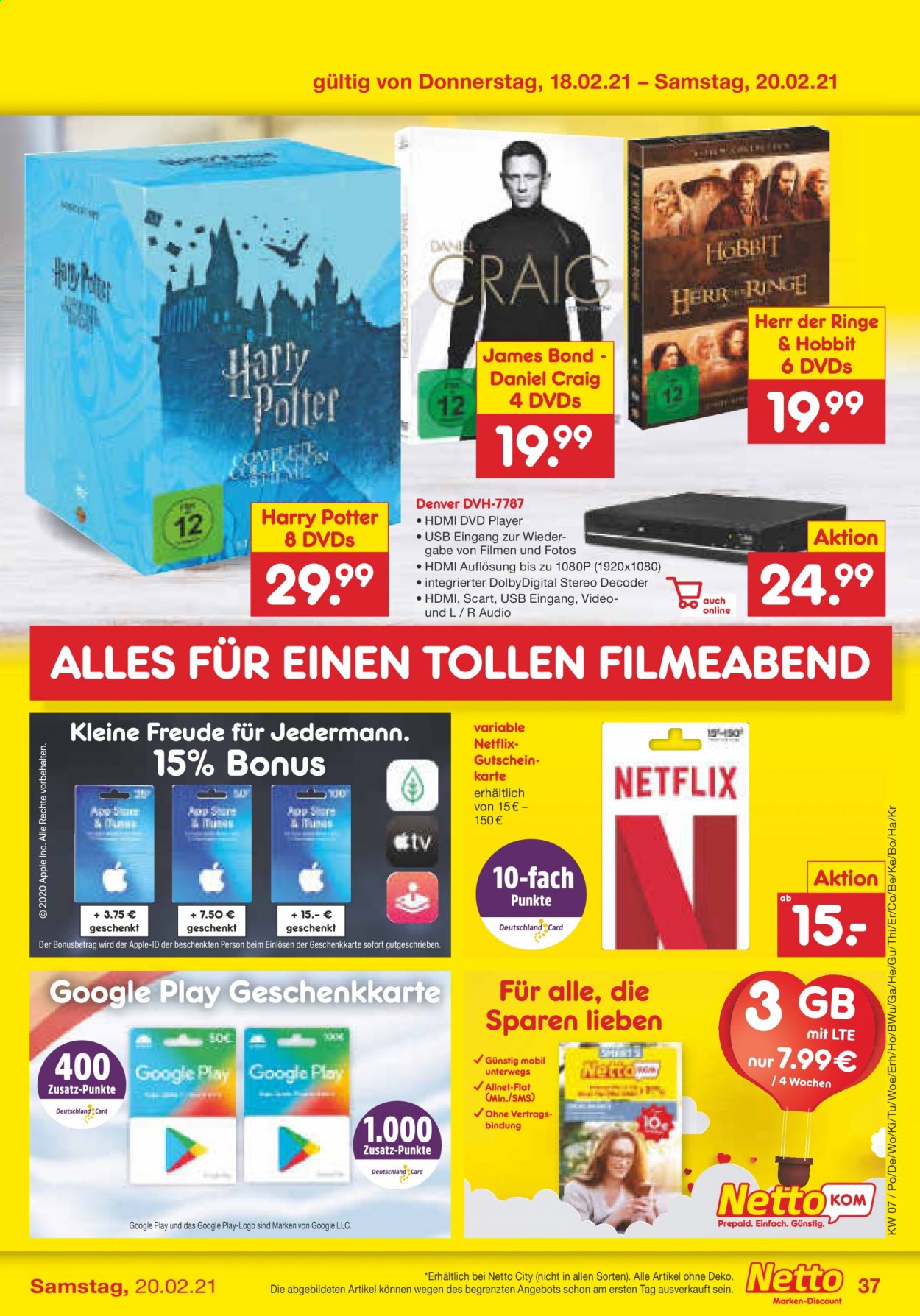 Netto Marken-Discount Prospekte  - 15.02.2021 - 20.02.2021. Seite 37