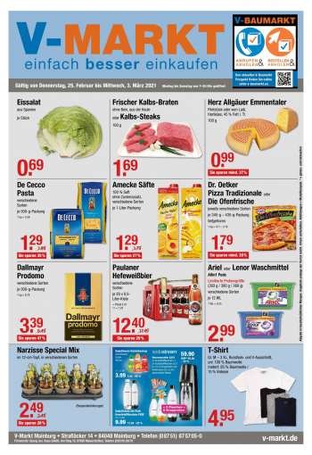Prospekte V-Markt - 25.2.2021 - 3.3.2021.