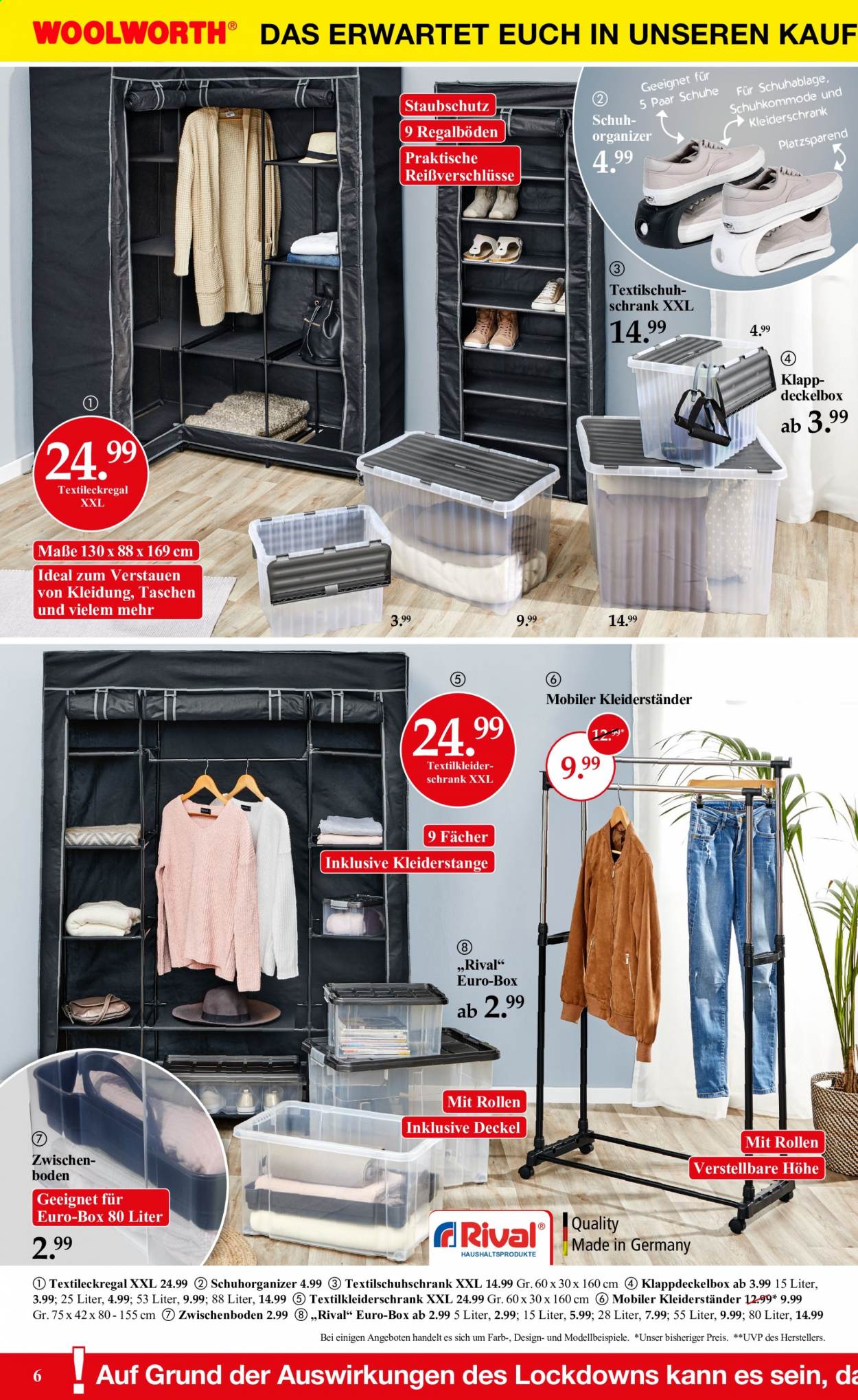 thumbnail - Prospekte Woolworth - Produkte in Aktion - Kleiderständer, Tasche, Deckel. Seite 6.