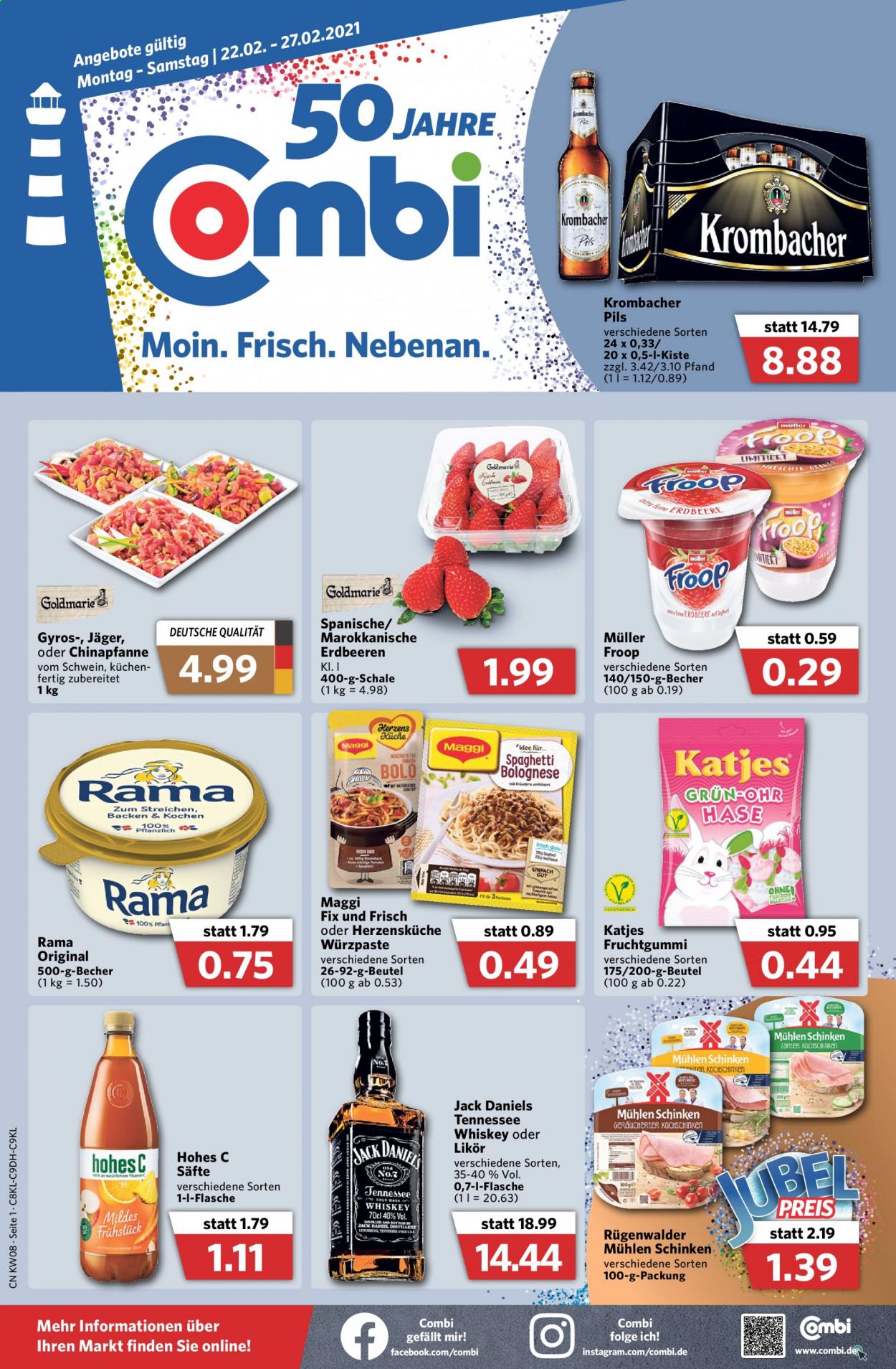 Combi Prospekte  - 22.02.2021 - 27.02.2021. Seite 1