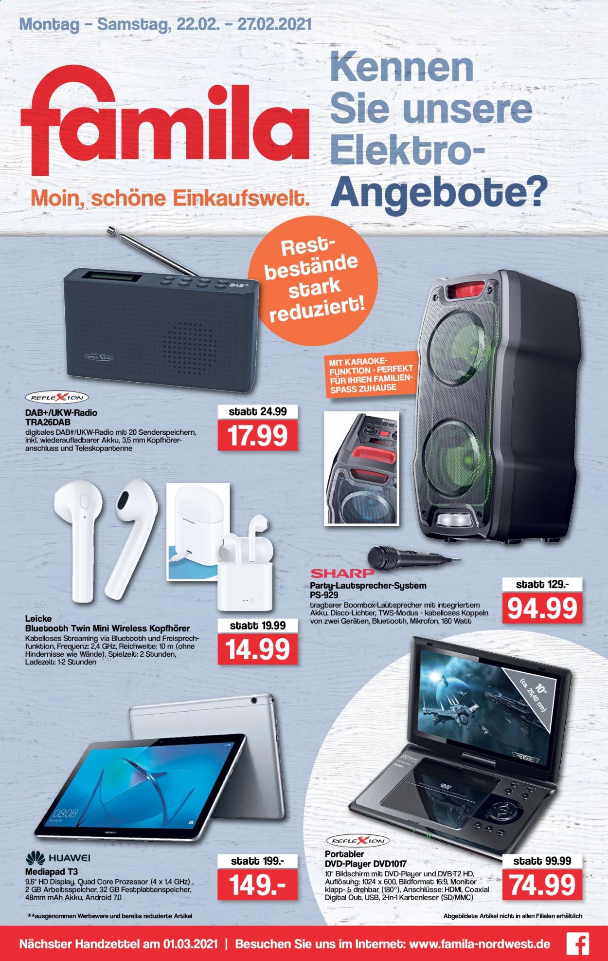 famila Prospekte  - 22.02.2021 - 27.02.2021. Seite 1