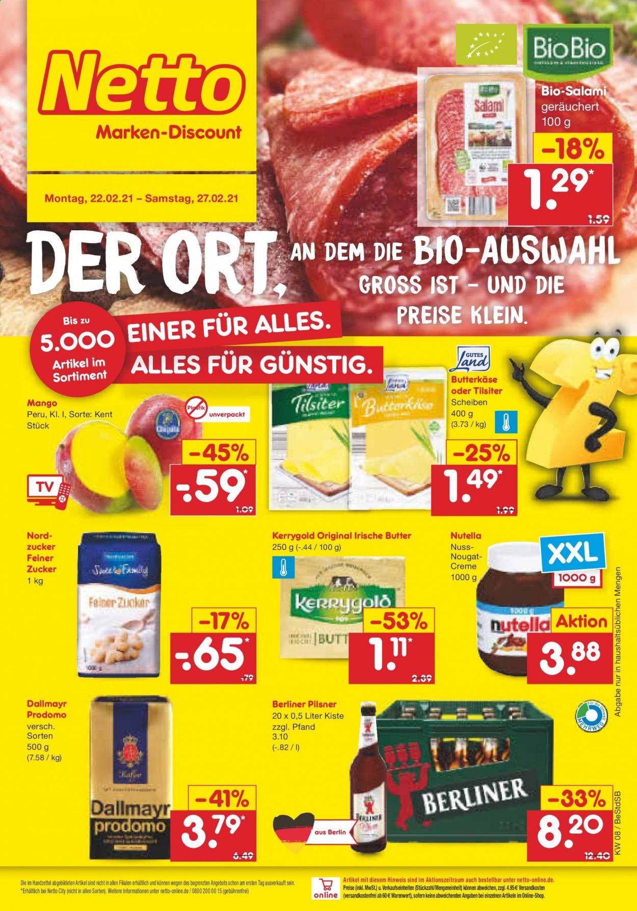 Netto Marken-Discount Prospekte  - 22.02.2021 - 27.02.2021. Seite 1