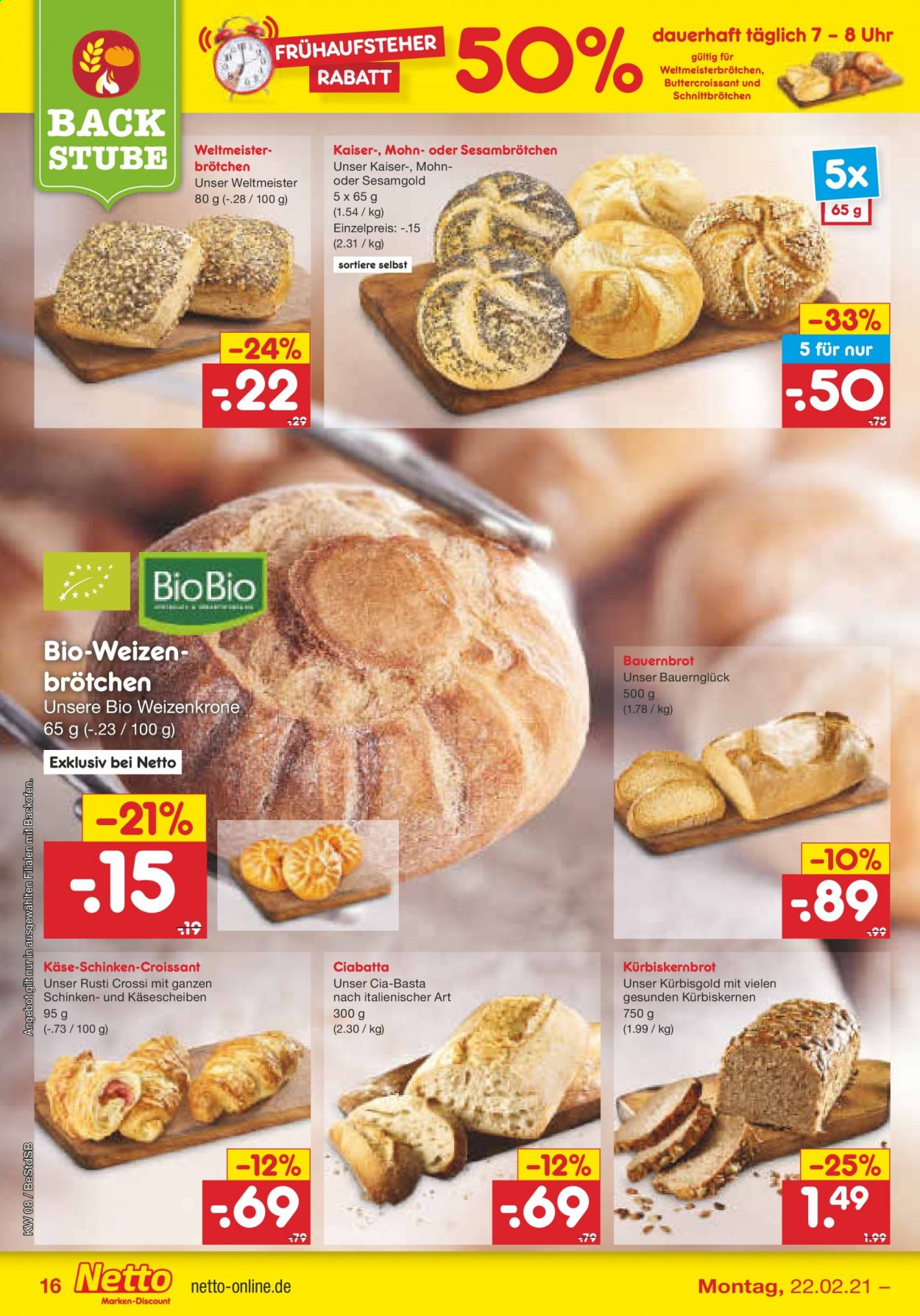 Netto Marken-Discount Prospekte  - 22.02.2021 - 27.02.2021. Seite 16