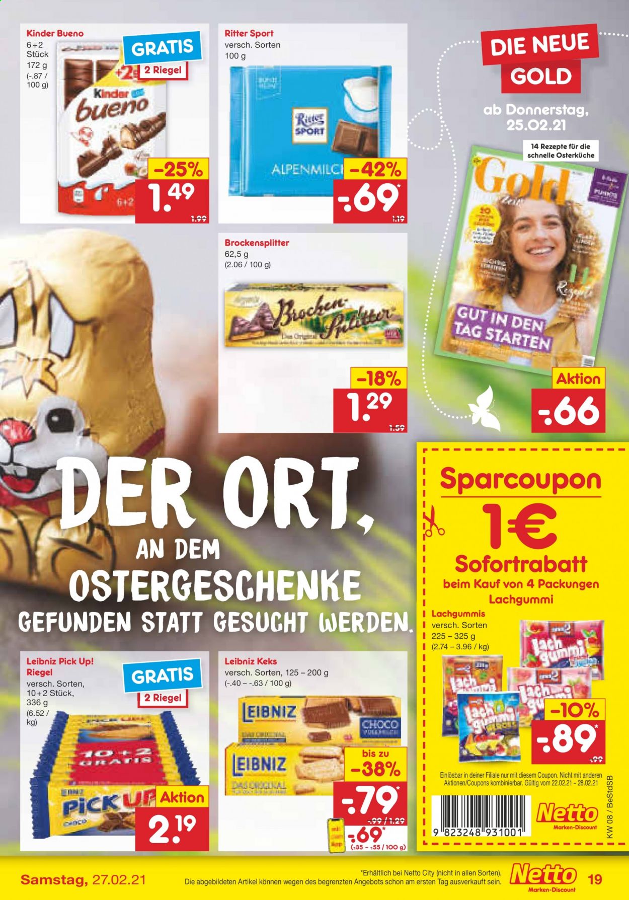Netto Marken-Discount Prospekte  - 22.02.2021 - 27.02.2021. Seite 19