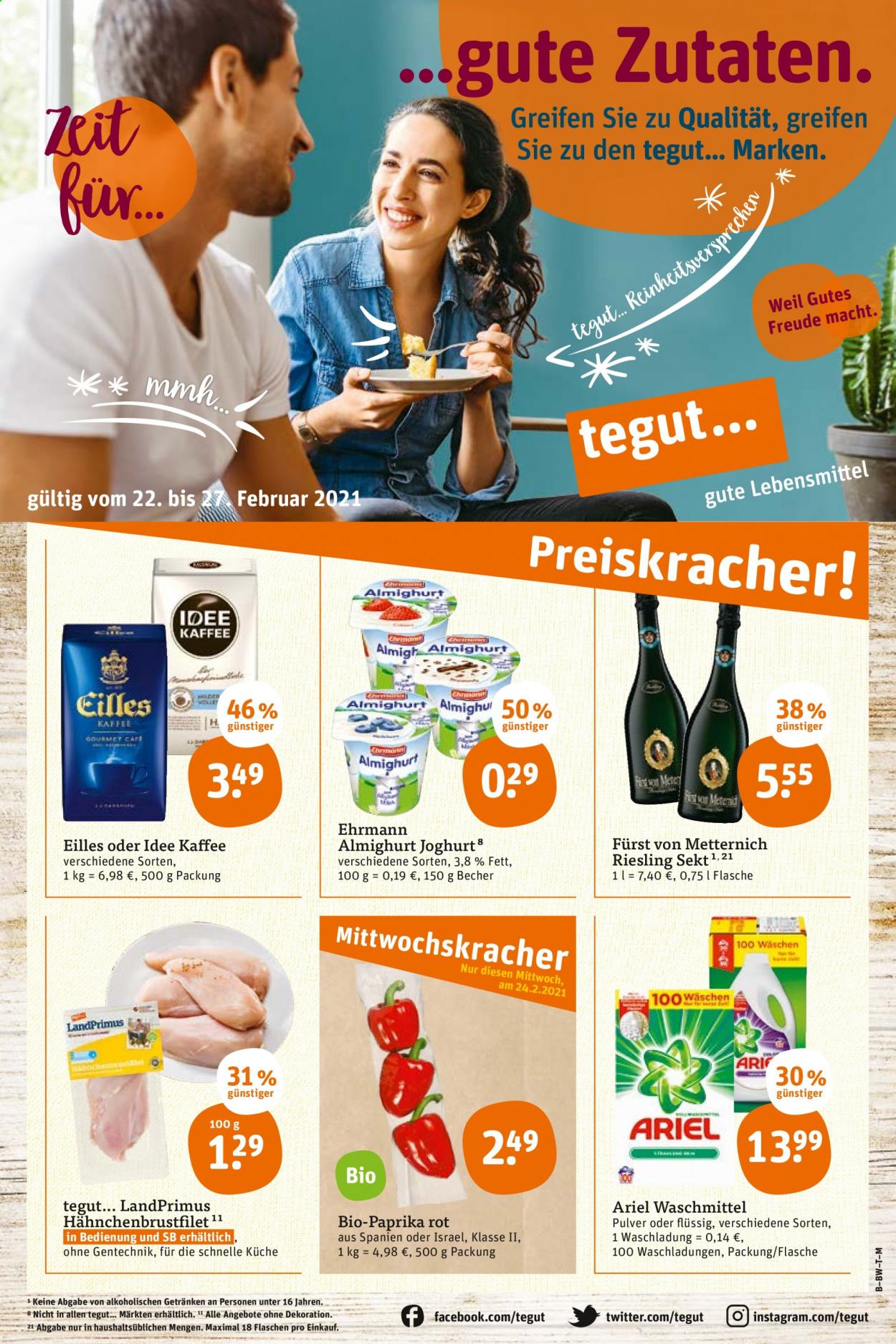 tegut... Prospekte  - 22.02.2021 - 27.02.2021. Seite 1