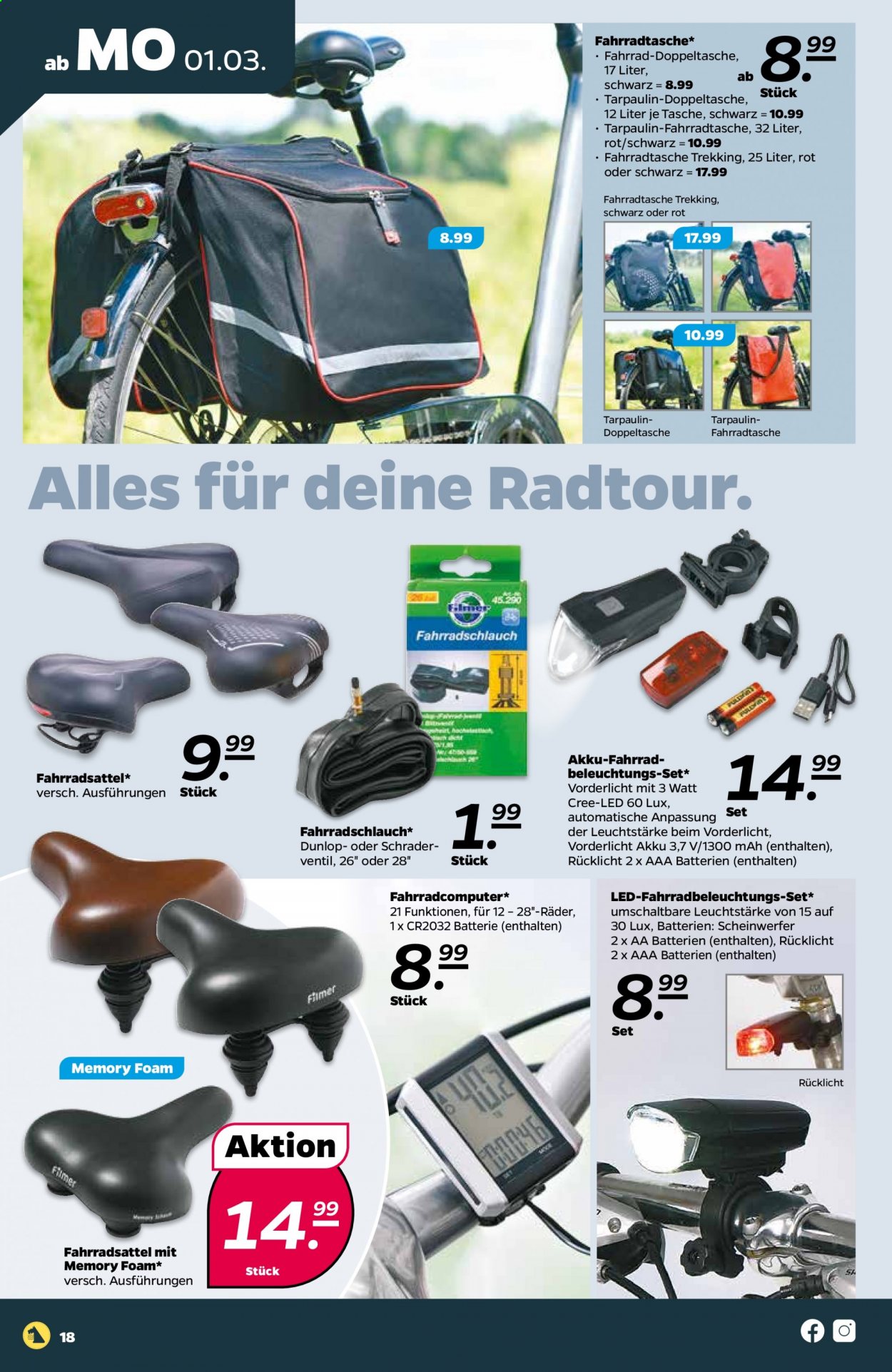 thumbnail - Prospekte Netto - 1.03.2021 - 6.03.2021 - Produkte in Aktion - Tasche, Fahrradtasche, Fahrrad. Seite 18.