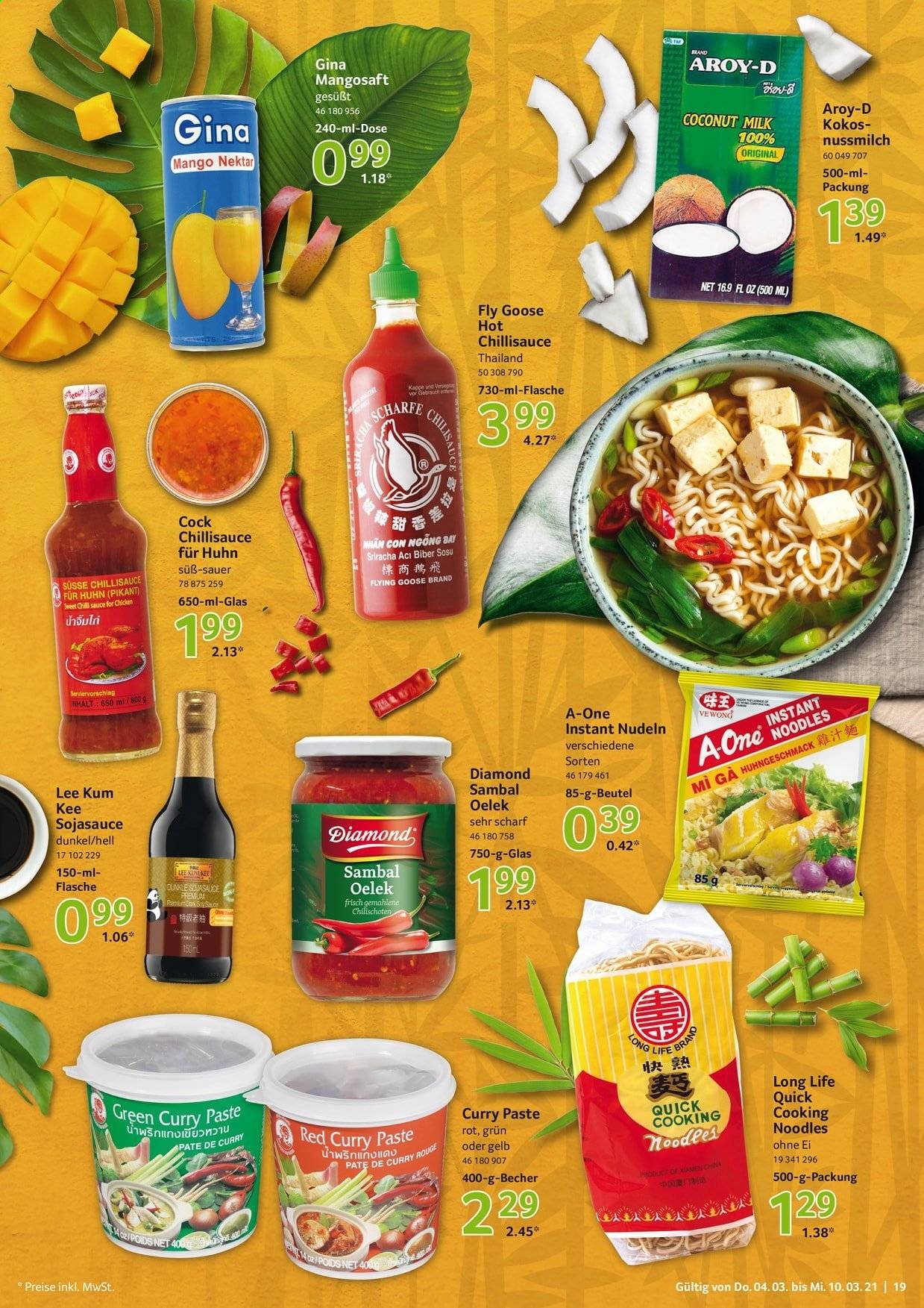 thumbnail - Prospekte Selgros - 4.03.2021 - 10.03.2021 - Produkte in Aktion - Mango, Instant-Nudeln, Nudeln, Chili, Curry, Sriracha. Seite 19.