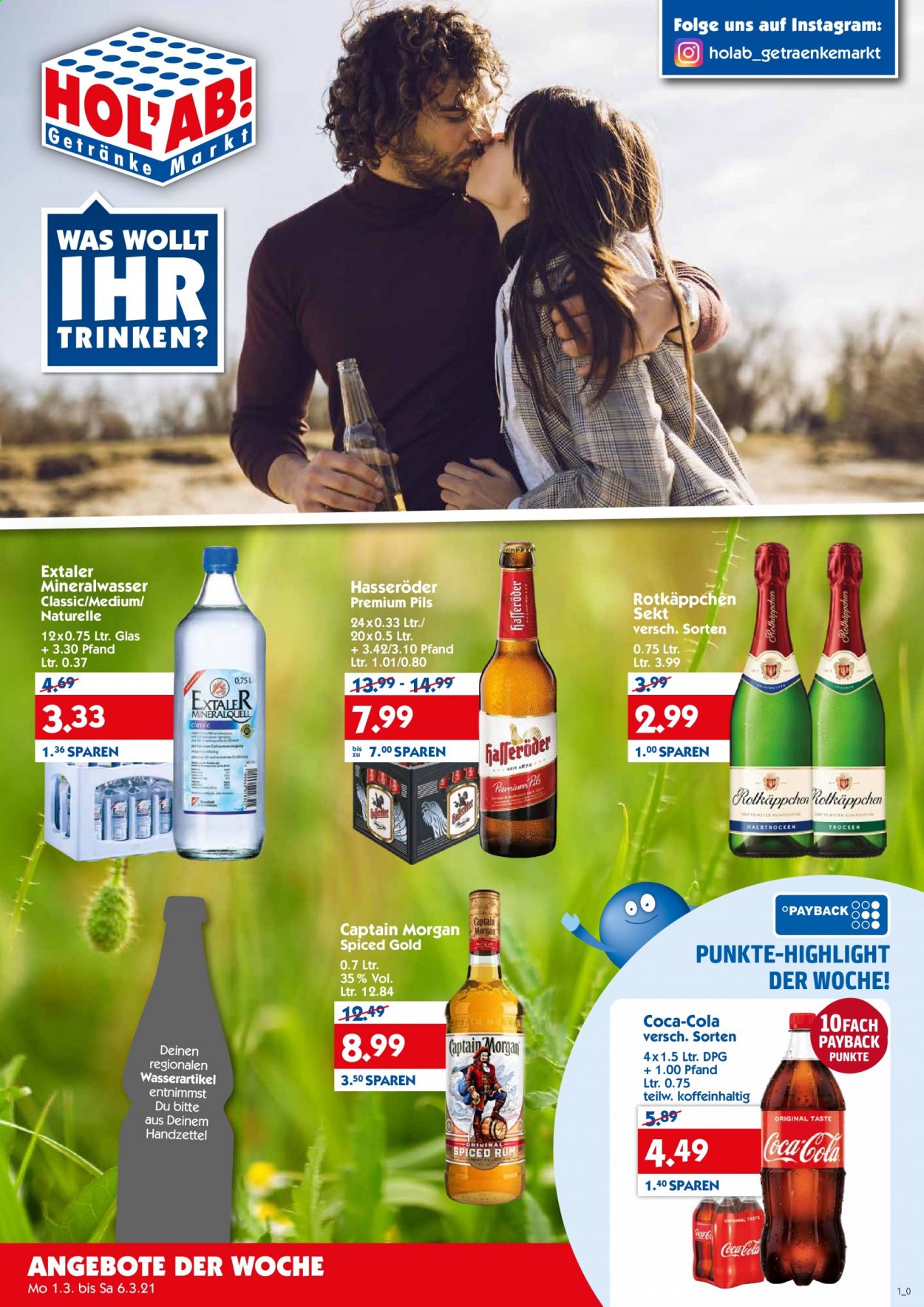 Hol'ab! Getränkemarkt Prospekte  - 1.03.2021 - 6.03.2021. Seite 1