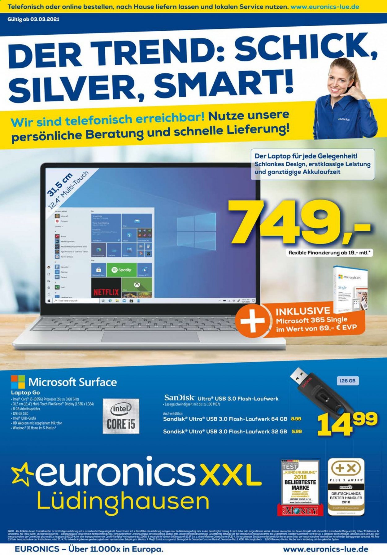 Euronics Prospekte  - 3.03.2021 - 16.03.2021. Seite 1