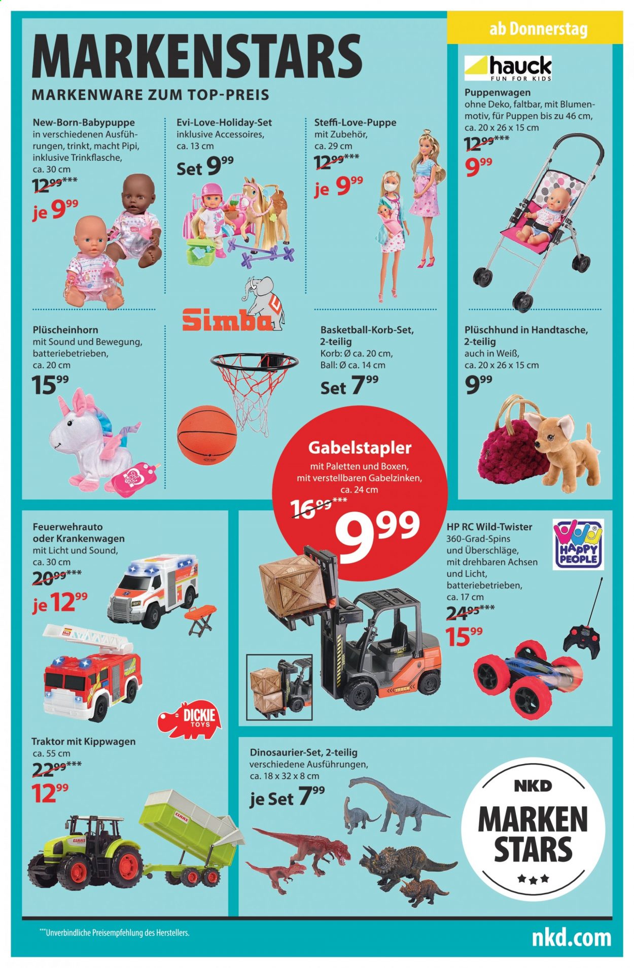 thumbnail - Prospekte NKD - Produkte in Aktion - Korb, Handtasche, Puppe, Puppenwagen, Trinkflasche. Seite 21.