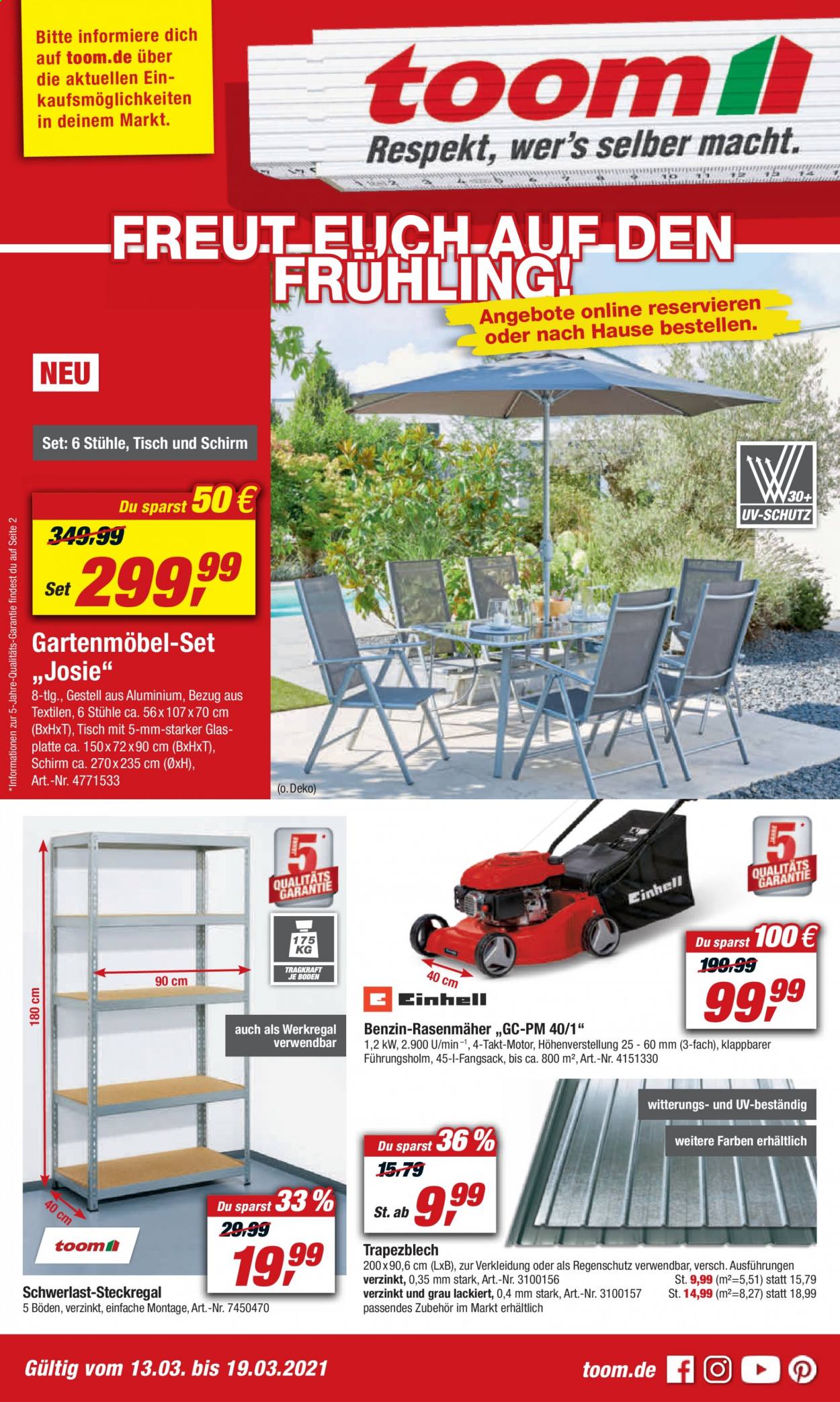 toom Baumarkt Prospekte  - 13.03.2021 - 19.03.2021. Seite 1