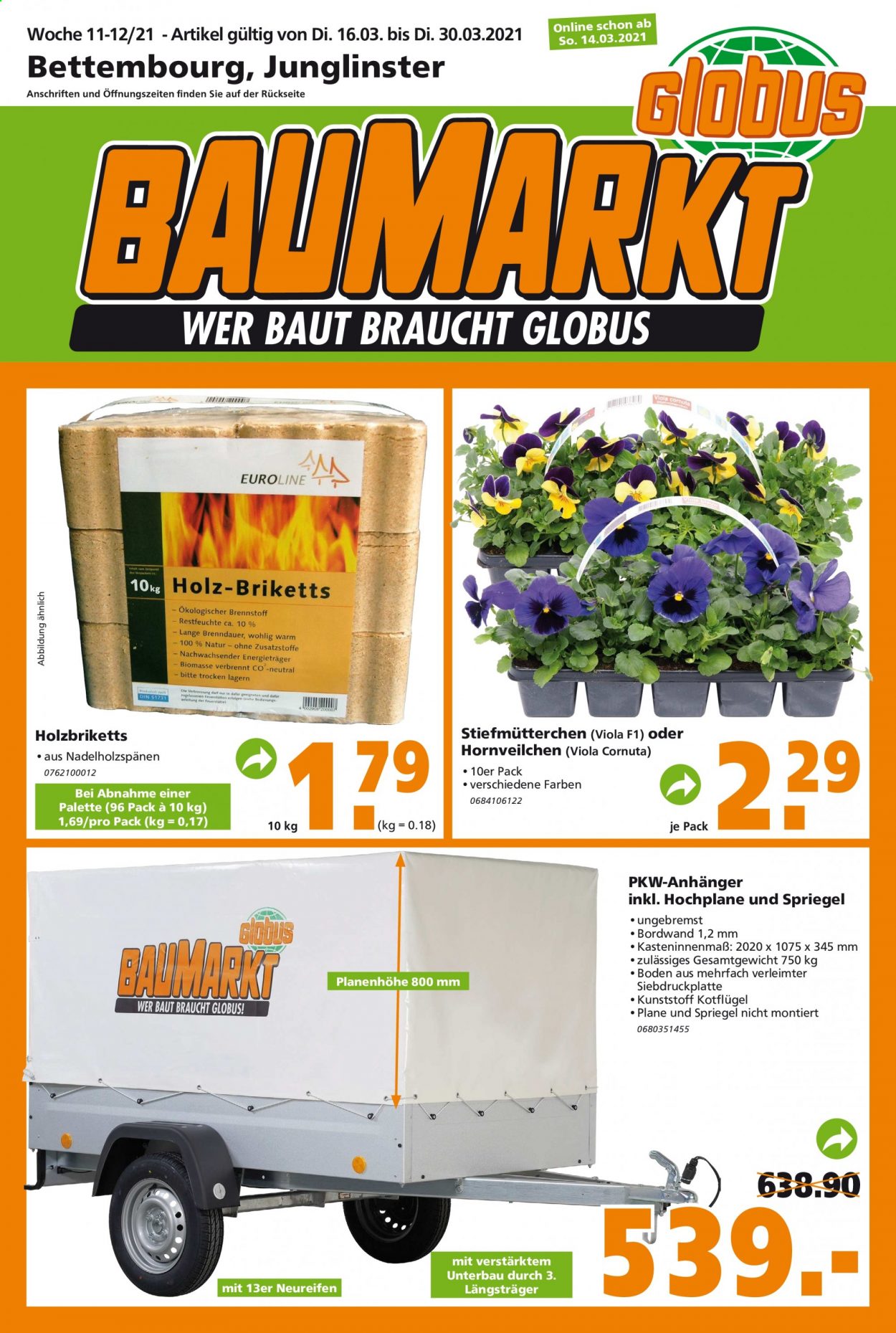 Globus Baumarkt Prospekte  - 16.03.2021 - 30.03.2021. Seite 1