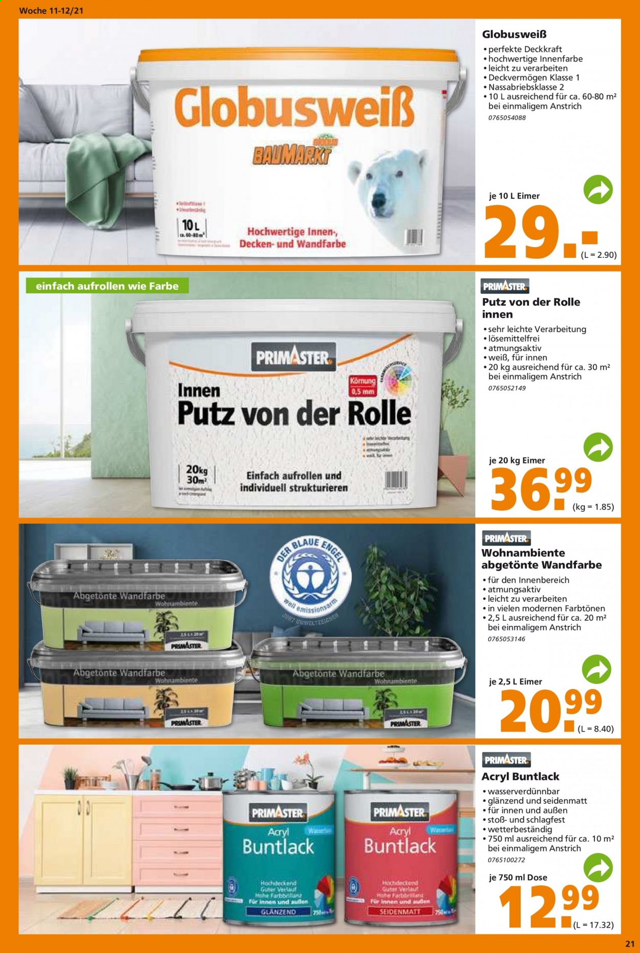 Globus Baumarkt Prospekte  - 15.03.2021 - 20.03.2021. Seite 21