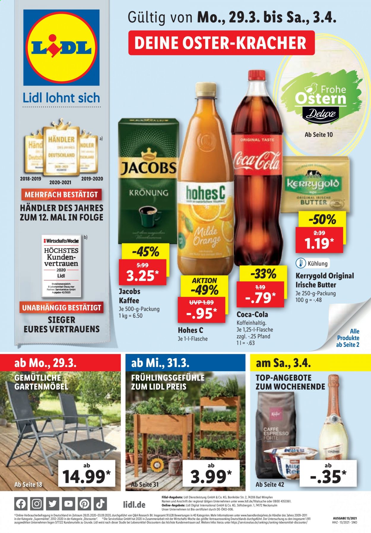 Lidl Prospekte  - 29.03.2021 - 3.04.2021. Seite 1