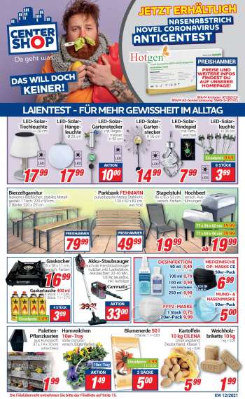 Prospekte CENTERSHOP - 22.3.2021 - 27.3.2021.