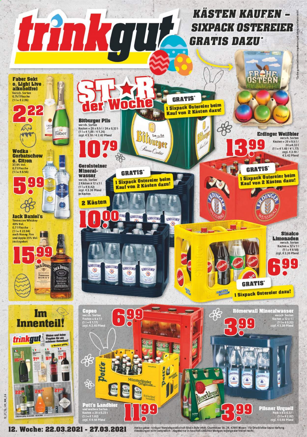 trinkgut Prospekte  - 22.03.2021 - 27.03.2021. Seite 1