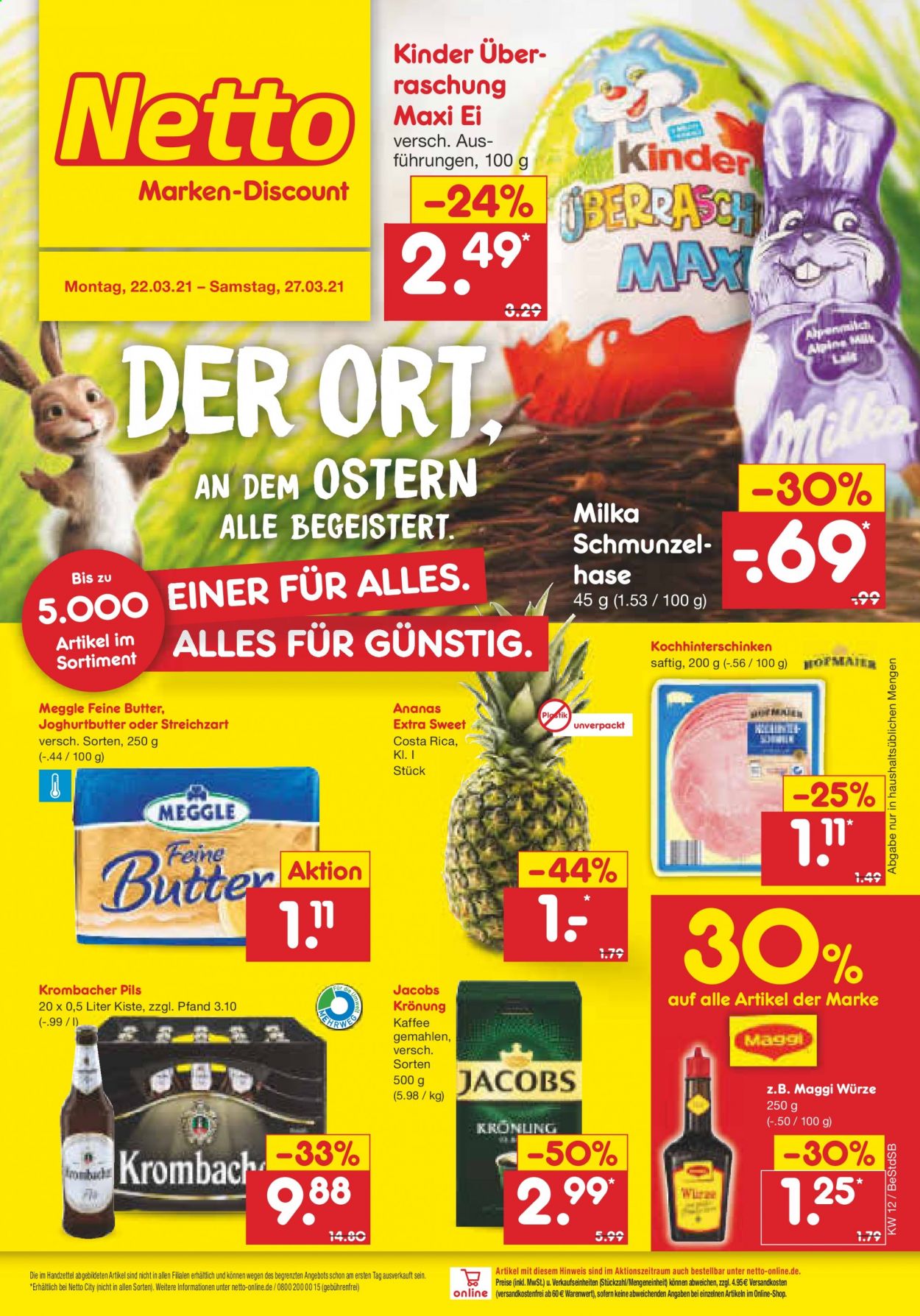 Netto Marken-Discount Prospekte  - 22.03.2021 - 27.03.2021. Seite 1