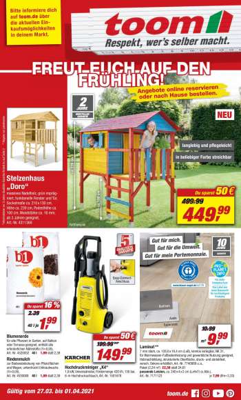 Prospekte toom Baumarkt - 27.3.2021 - 1.4.2021.