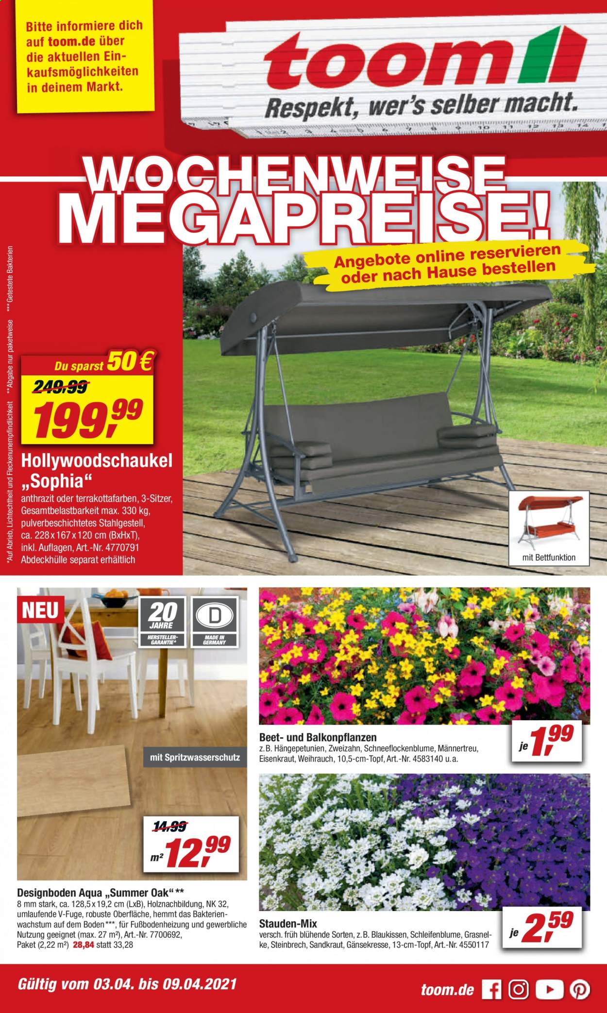toom Baumarkt Prospekte  - 3.04.2021 - 9.04.2021. Seite 1