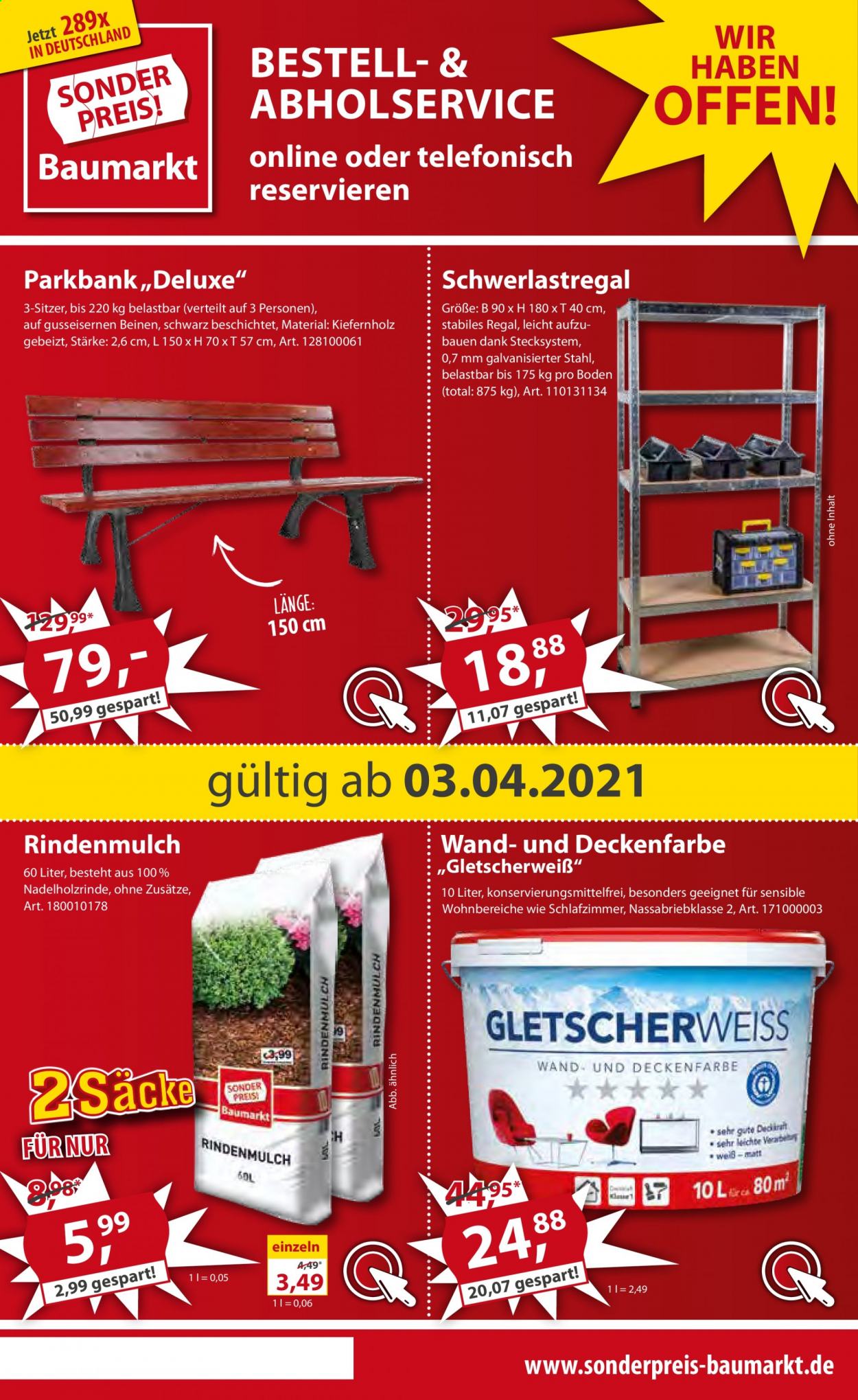 Sonderpreis-Baumarkt Prospekte  - 3.04.2021 - 9.04.2021. Seite 1