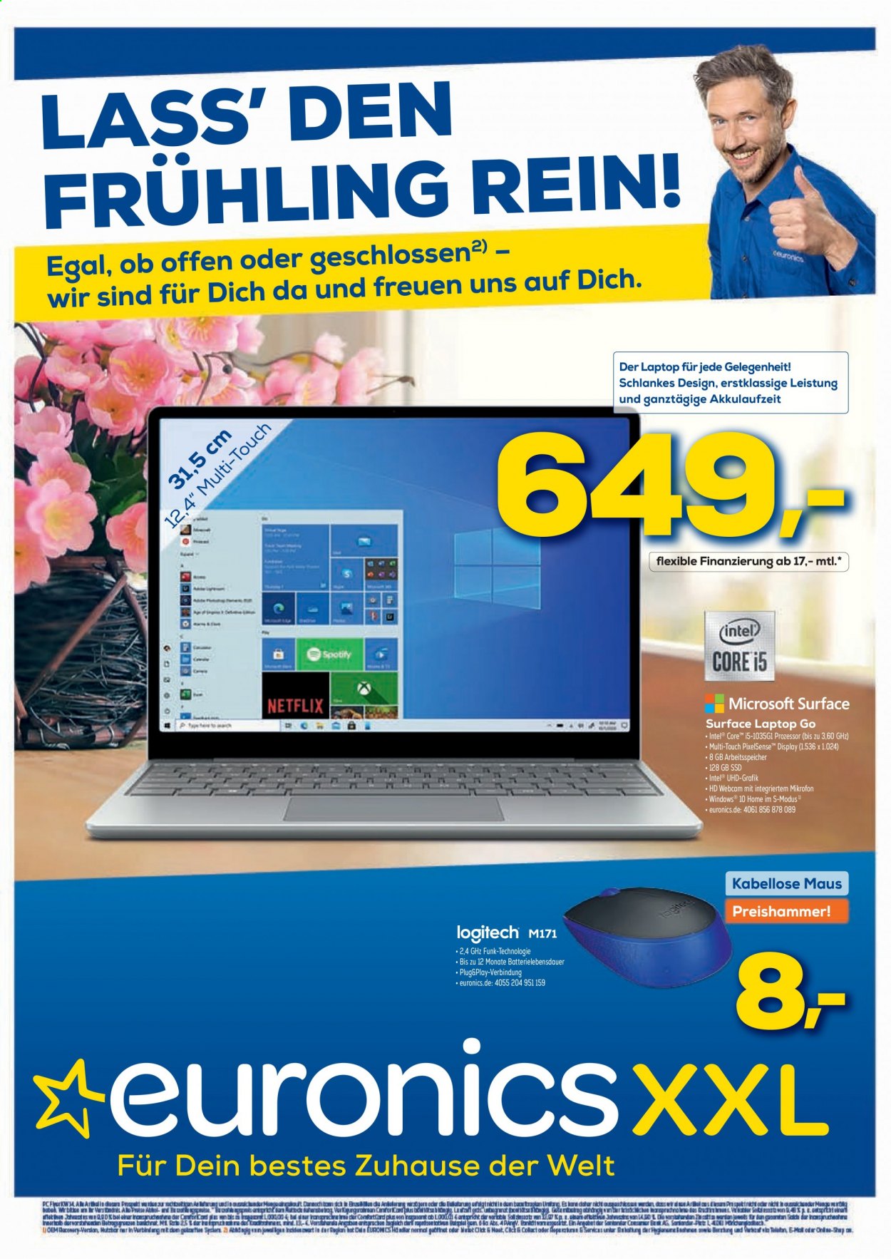 thumbnail - Prospekte Euronics - 7.04.2021 - 23.04.2021 - Produkte in Aktion - Laptop, Maus, Logitech. Seite 1.