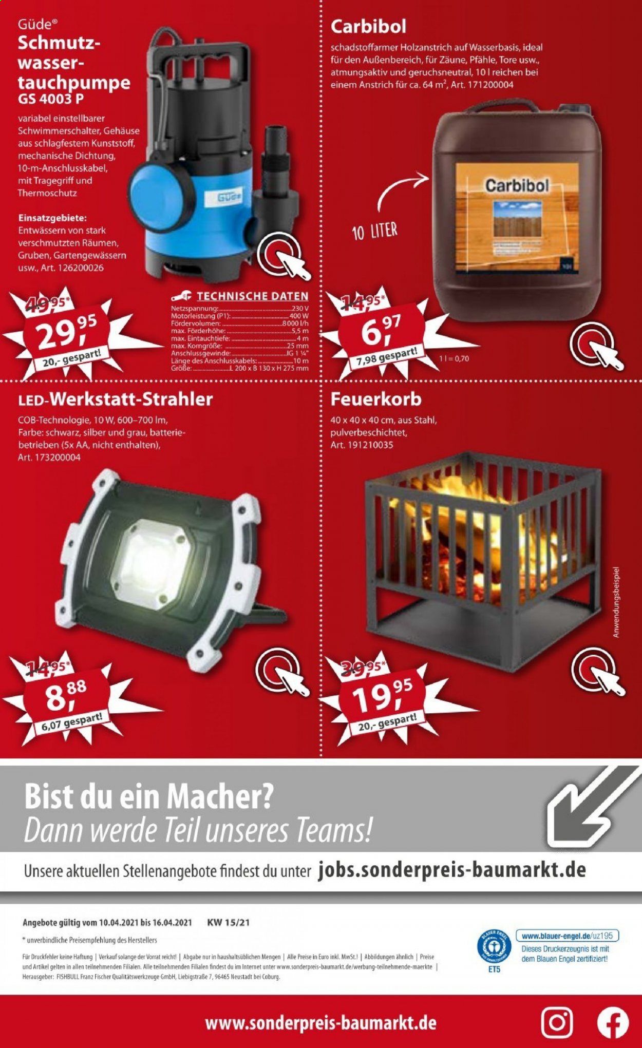 Sonderpreis-Baumarkt Prospekte  - 10.04.2021 - 16.04.2021. Seite 22