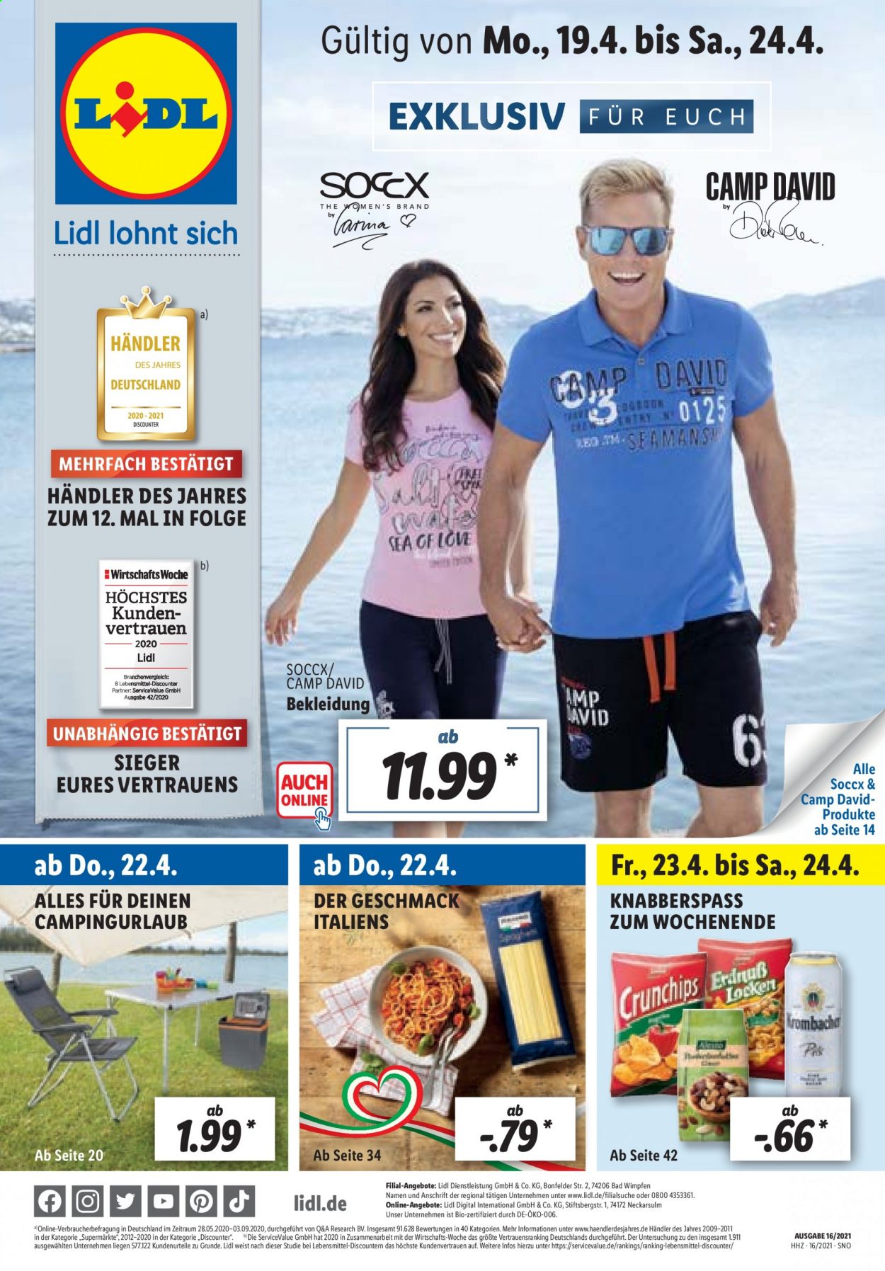 Lidl Prospekte  - 19.04.2021 - 24.04.2021. Seite 1