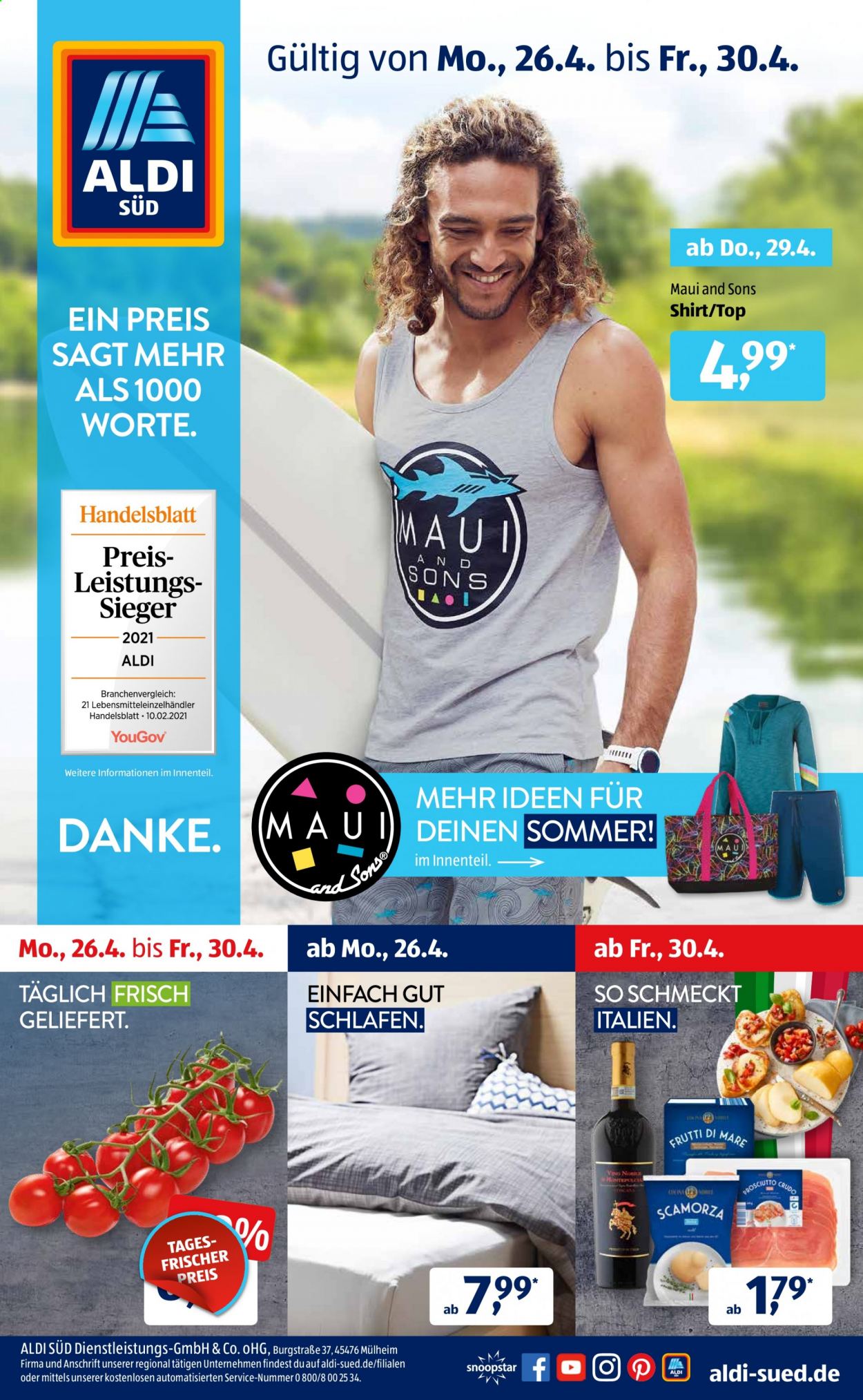 ALDI SÜD Prospekte  - 26.04.2021 - 1.05.2021. Seite 1