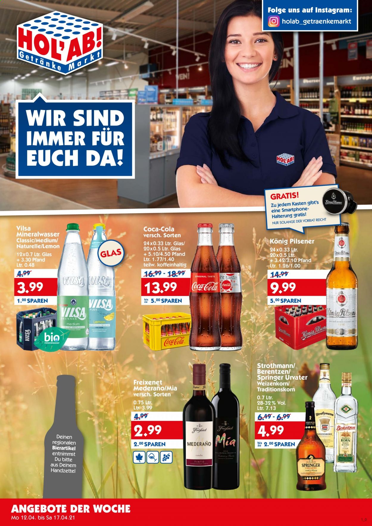 Hol'ab! Getränkemarkt Prospekte  - 12.04.2021 - 17.04.2021. Seite 1