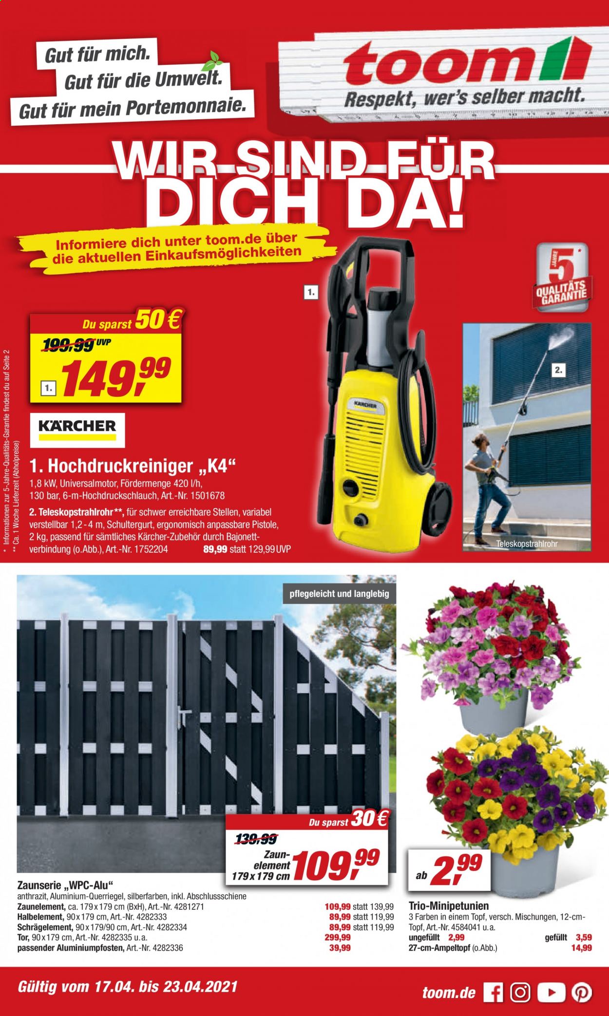 toom Baumarkt Prospekte  - 17.04.2021 - 23.04.2021. Seite 1