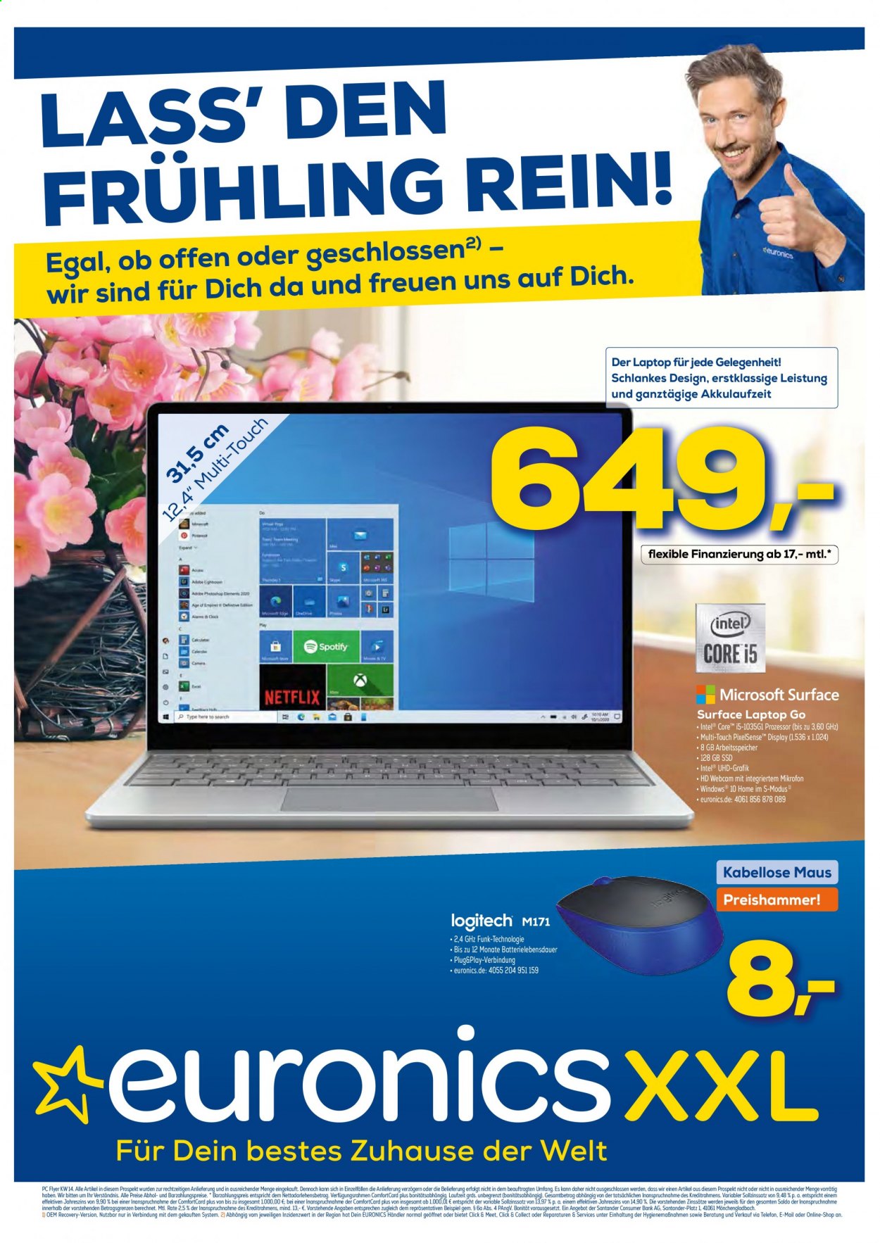 thumbnail - Prospekte Euronics - 13.04.2021 - 19.04.2021 - Produkte in Aktion - Laptop, Maus, Logitech. Seite 1.
