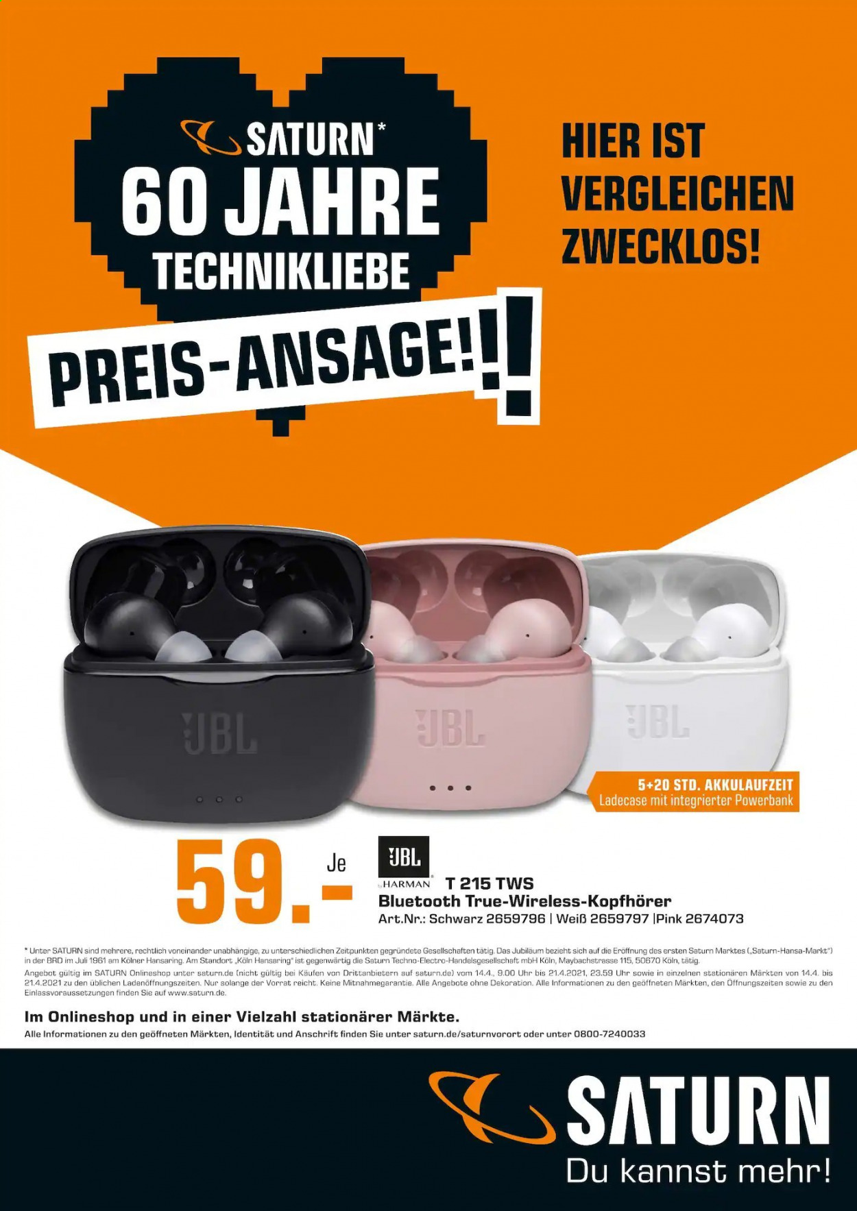 Saturn Prospekte  - 14.04.2021 - 21.04.2021. Seite 1