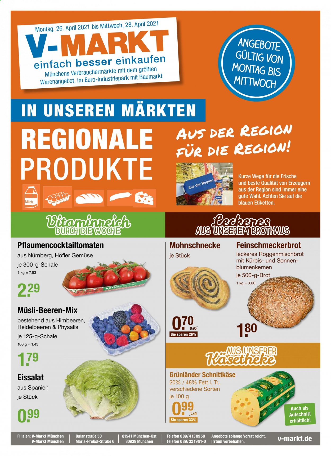 V-Markt Prospekte  - 26.04.2021 - 28.04.2021. Seite 1