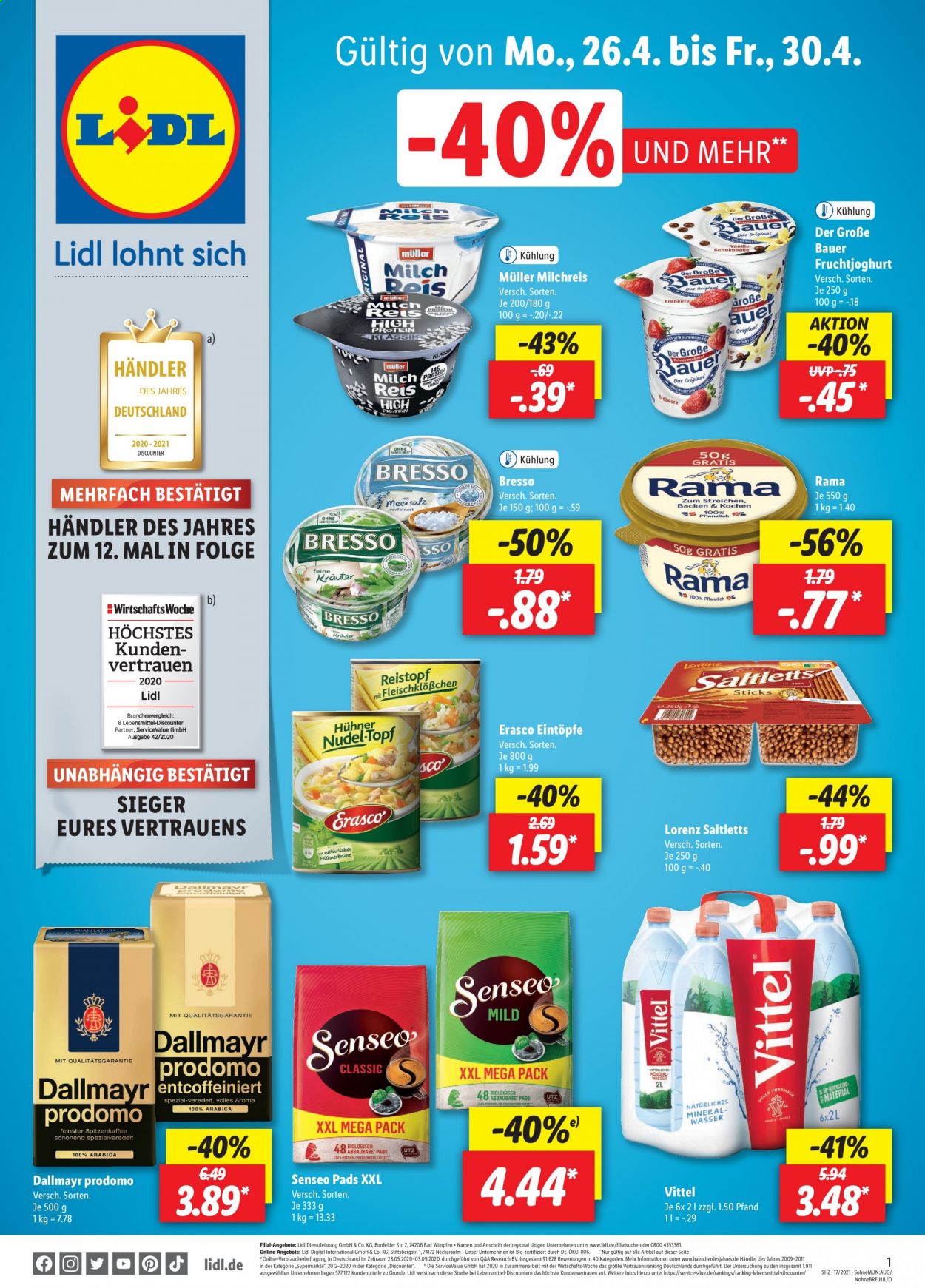 Lidl Prospekte  - 26.04.2021 - 1.05.2021. Seite 1