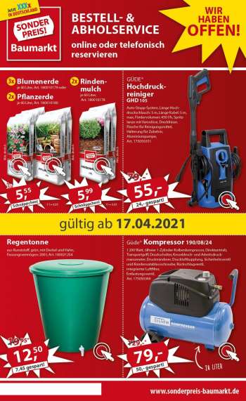 Prospekte Sonderpreis-Baumarkt - 17.4.2021 - 23.4.2021.
