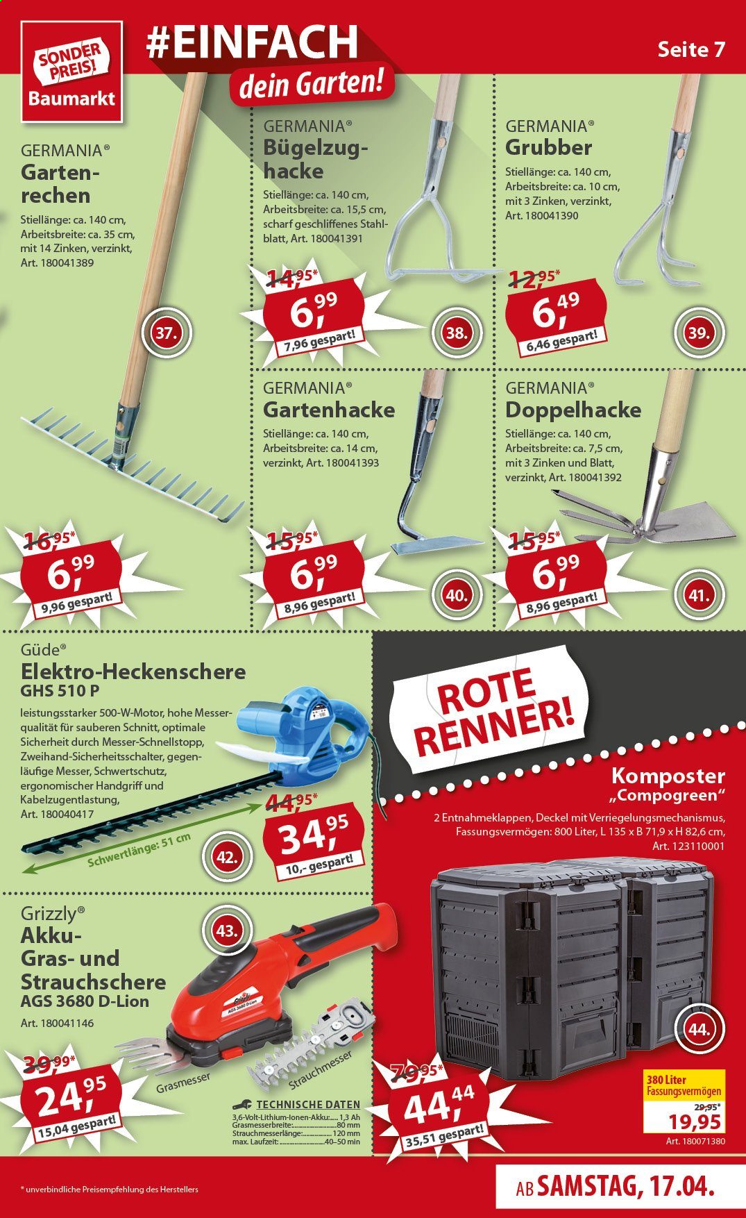 Sonderpreis-Baumarkt Prospekte  - 17.04.2021 - 23.04.2021. Seite 7
