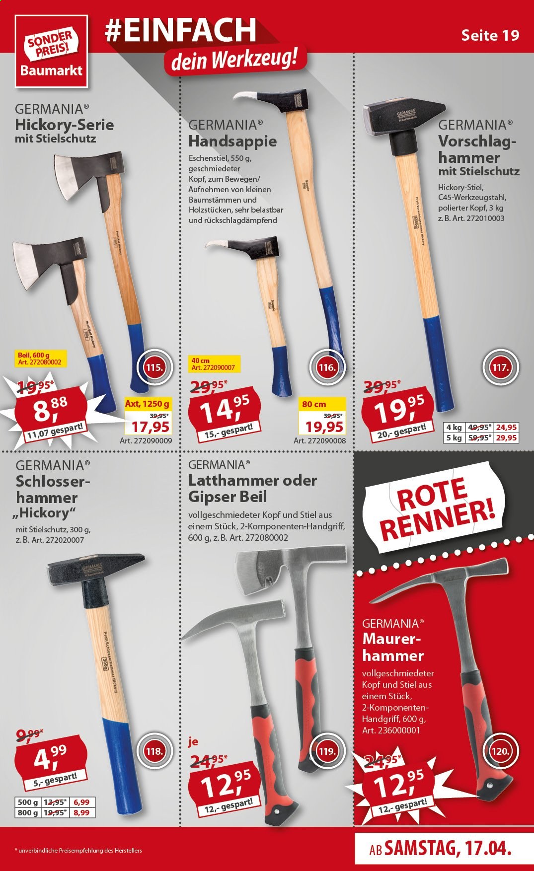 Sonderpreis-Baumarkt Prospekte  - 17.04.2021 - 23.04.2021. Seite 19