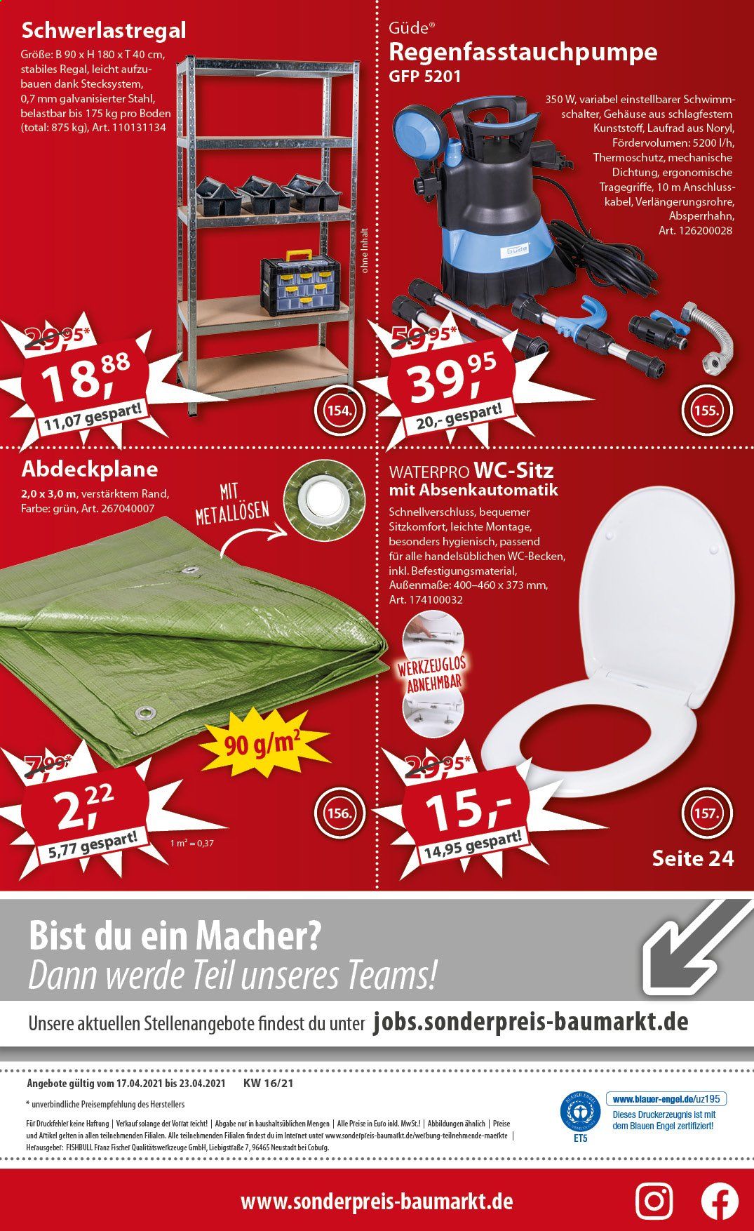Sonderpreis-Baumarkt Prospekte  - 17.04.2021 - 23.04.2021. Seite 24