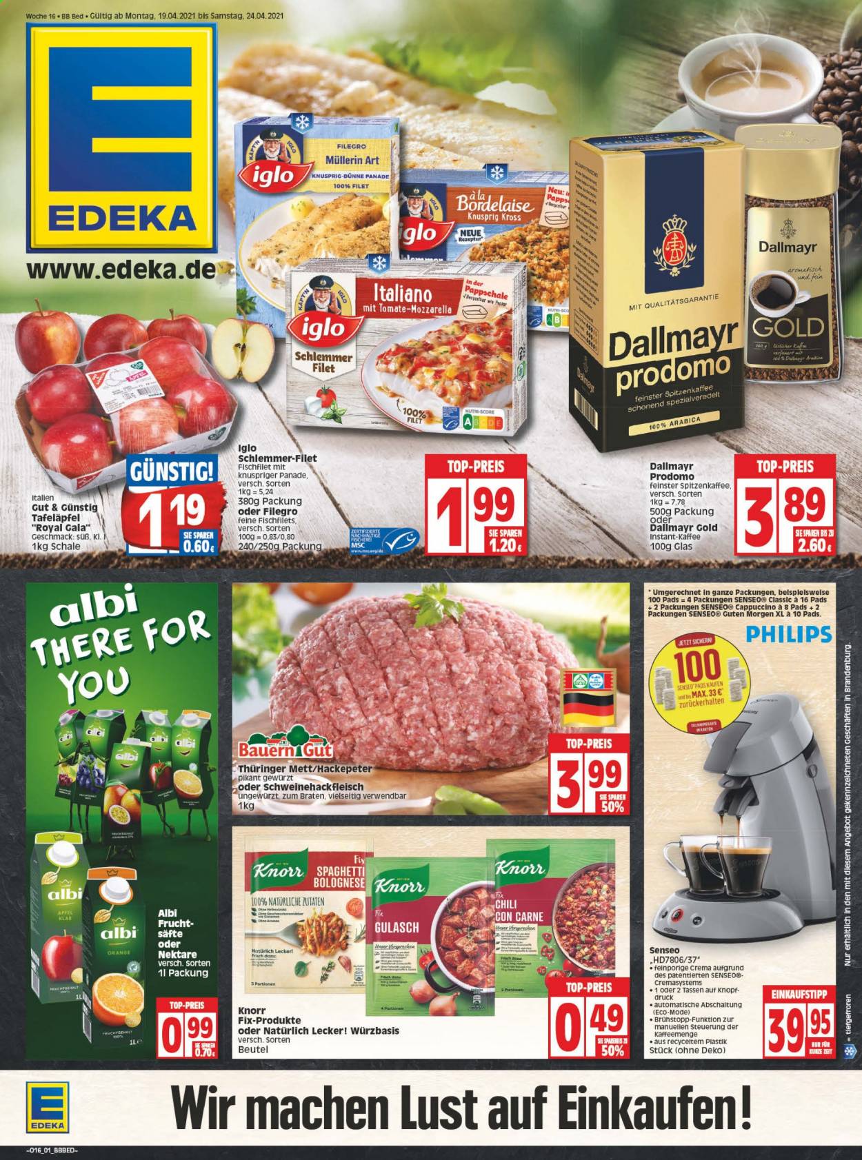 Edeka Prospekte  - 19.04.2021 - 24.04.2021. Seite 1