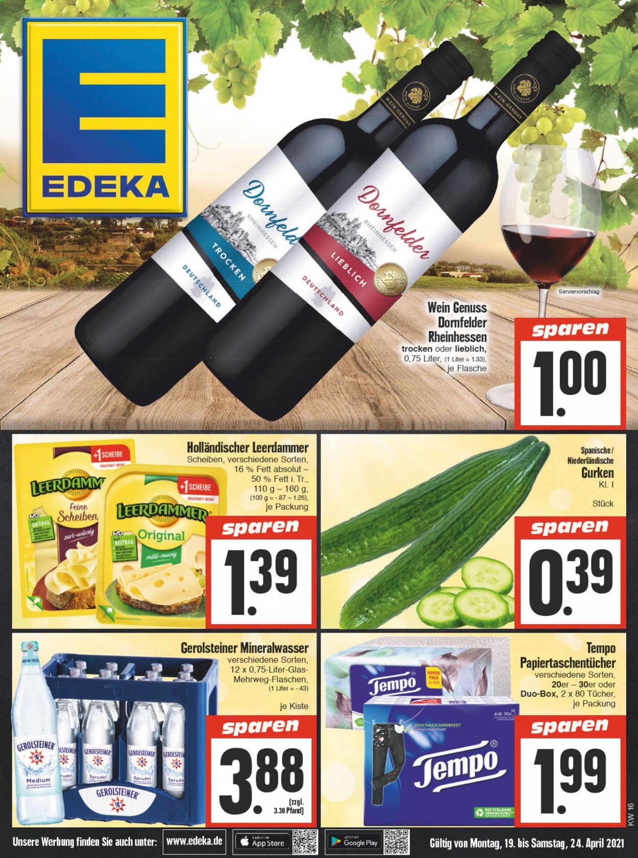Edeka Prospekte  - 19.04.2021 - 24.04.2021. Seite 1