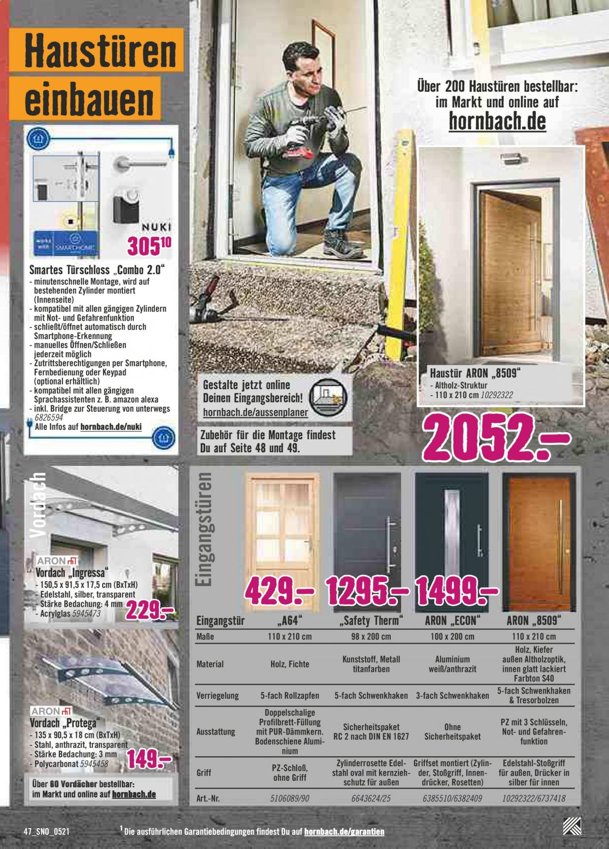 thumbnail - Prospekte Hornbach - 1.05.2021 - 31.05.2021 - Produkte in Aktion - Holz. Seite 47.