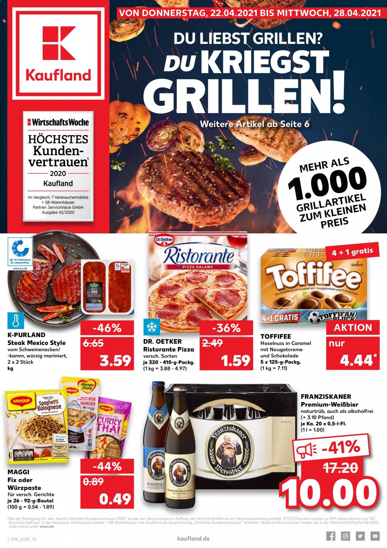 Kaufland Prospekte  - 22.04.2021 - 28.04.2021. Seite 1